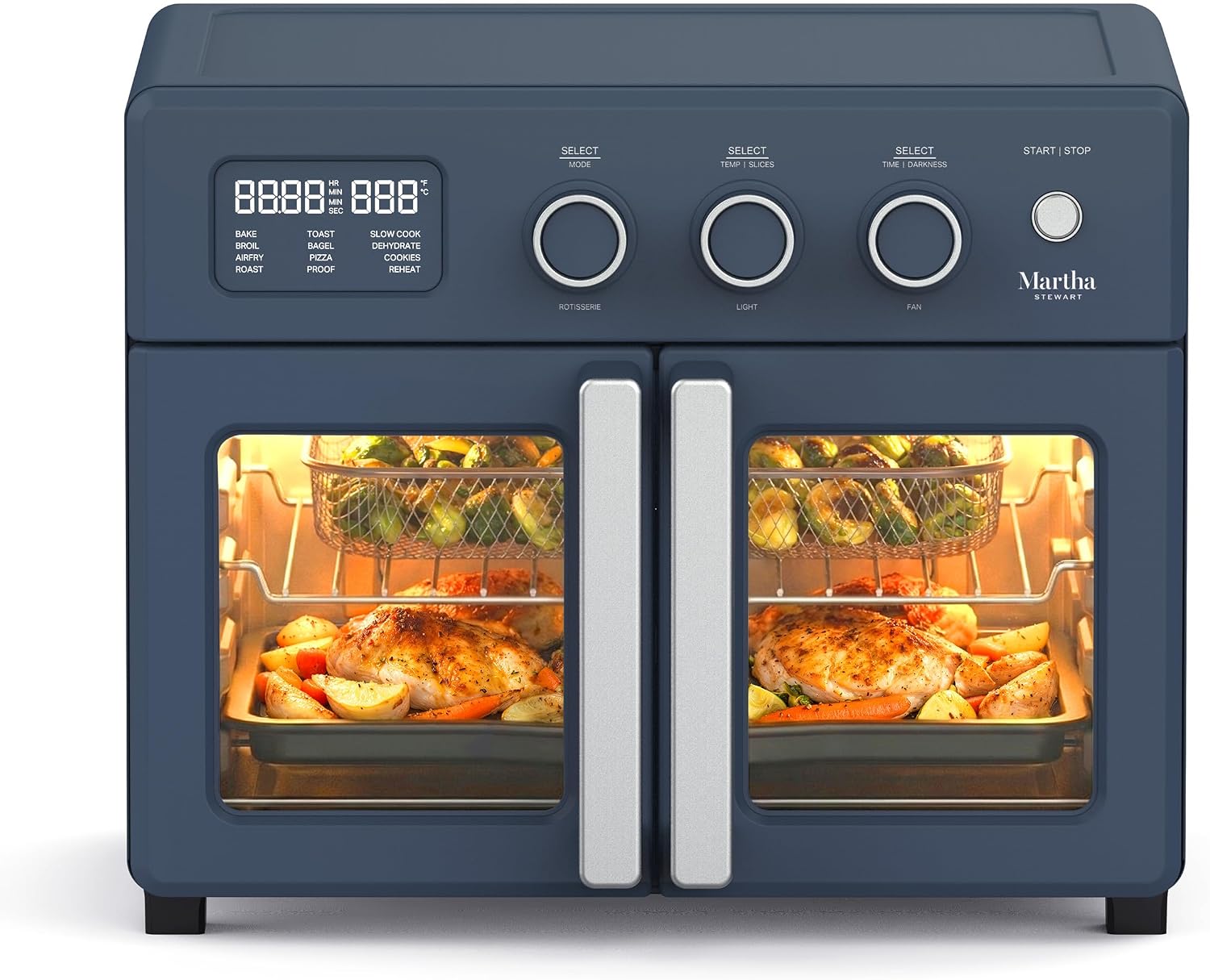 Martha Stewart French Door Air Fryer Toaster & Convection Oven 34QT, Indigo