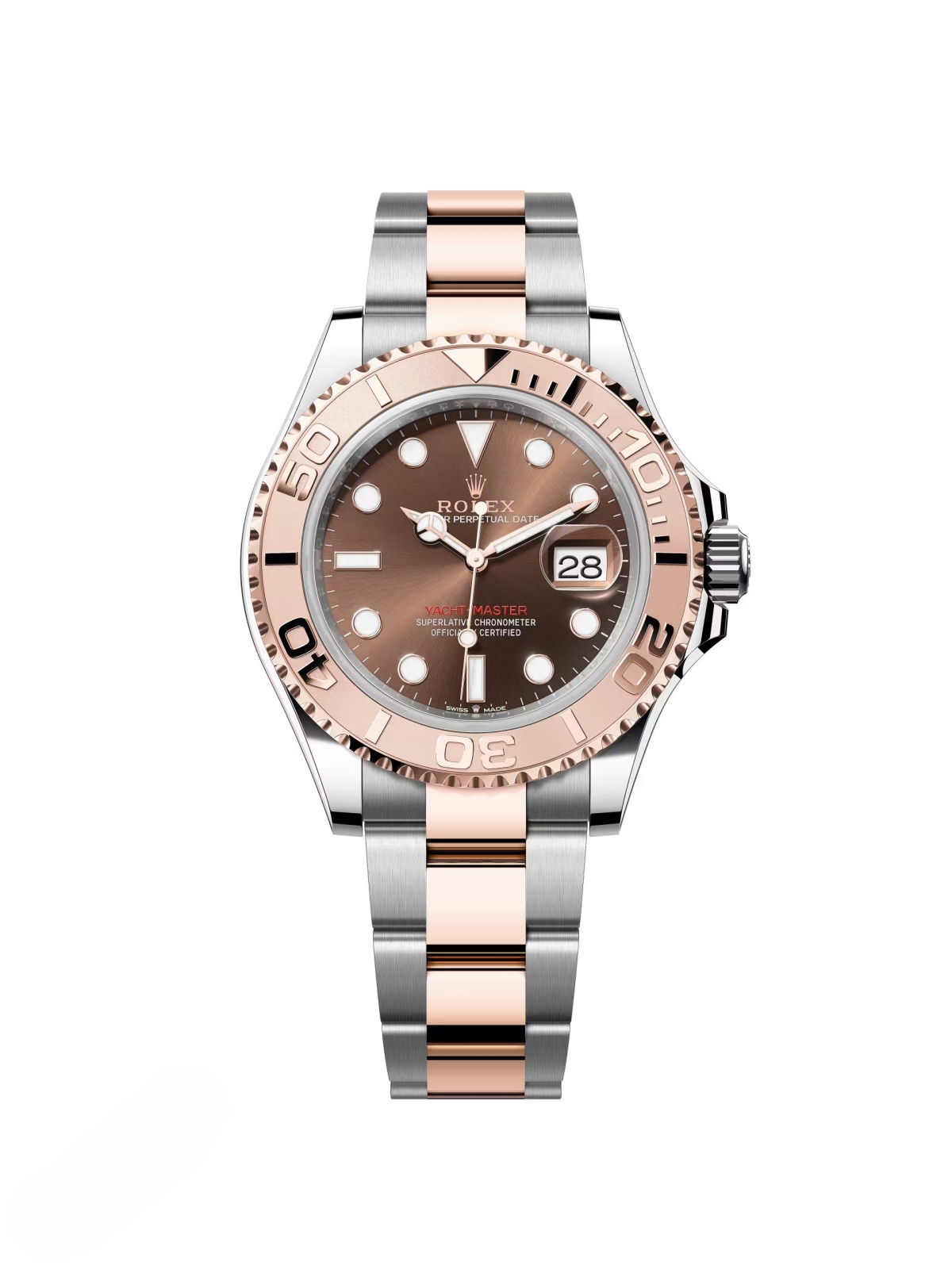 [Super Clone]RLX Steel and Everose Gold Rolesor Yacht-Master 40mm Watch Brown Dial (Ref #126621)
