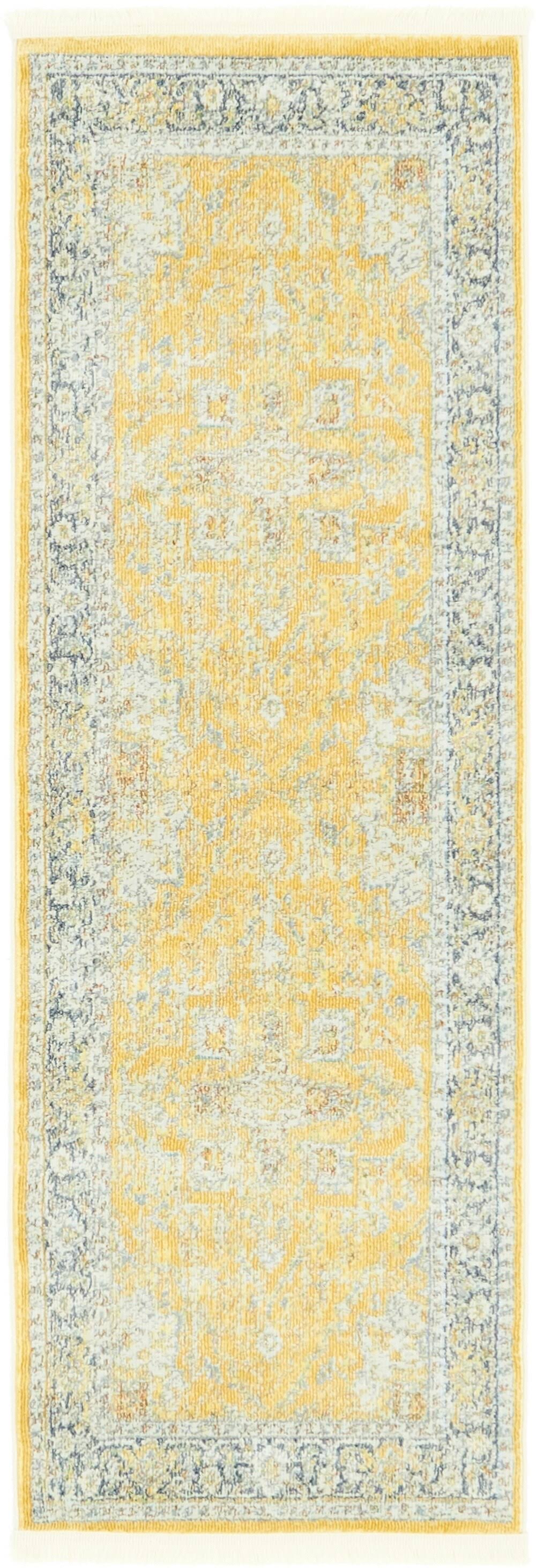 Unique Loom Baracoa Prado Rug Yellow / Runner 2' 2 x 6'