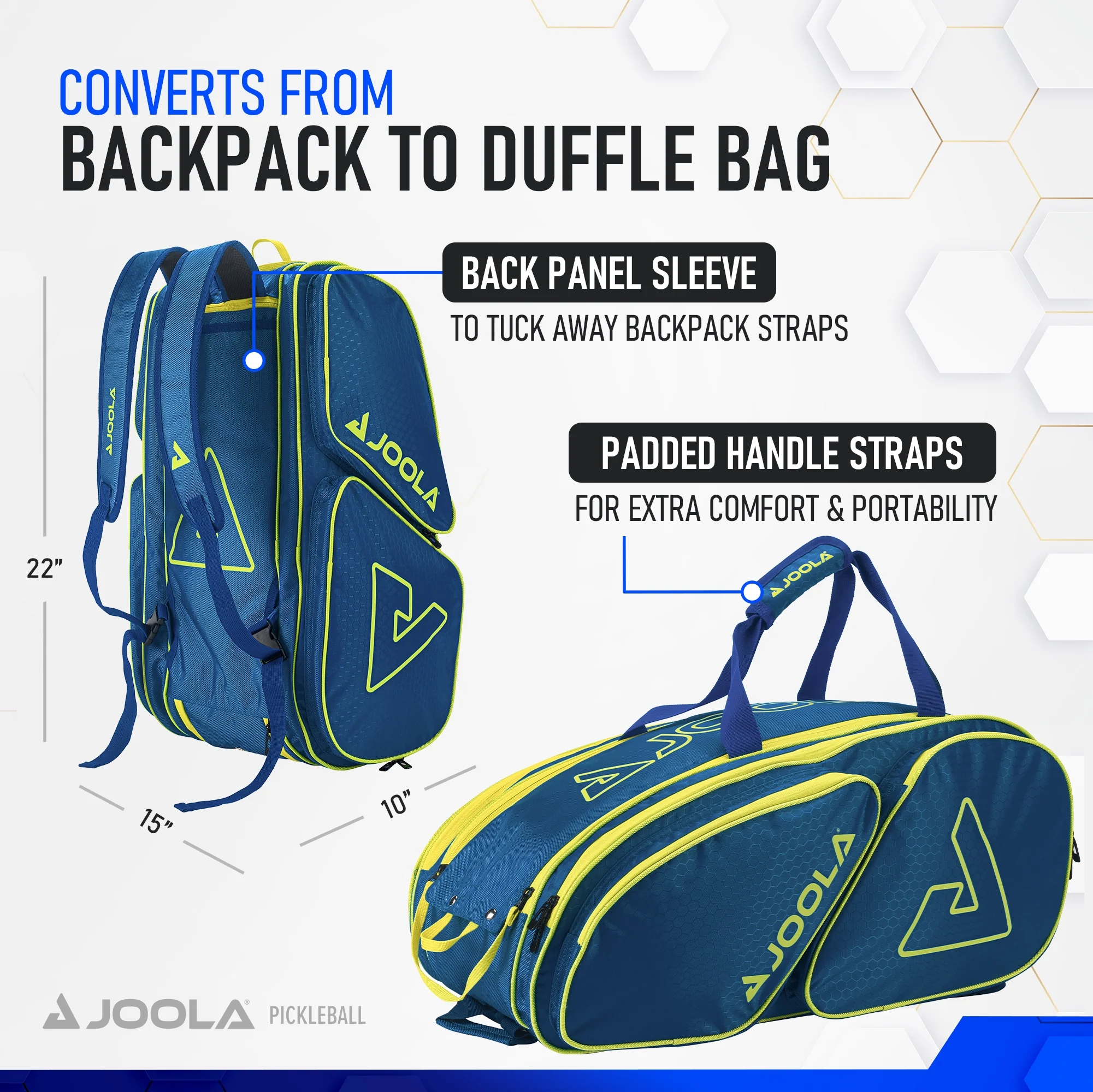 Tour Elite Pickleball Bag, Backpack, Duffle Bag for Pickleball and Racket Sports, Black/Yellow(Black) - Image 9