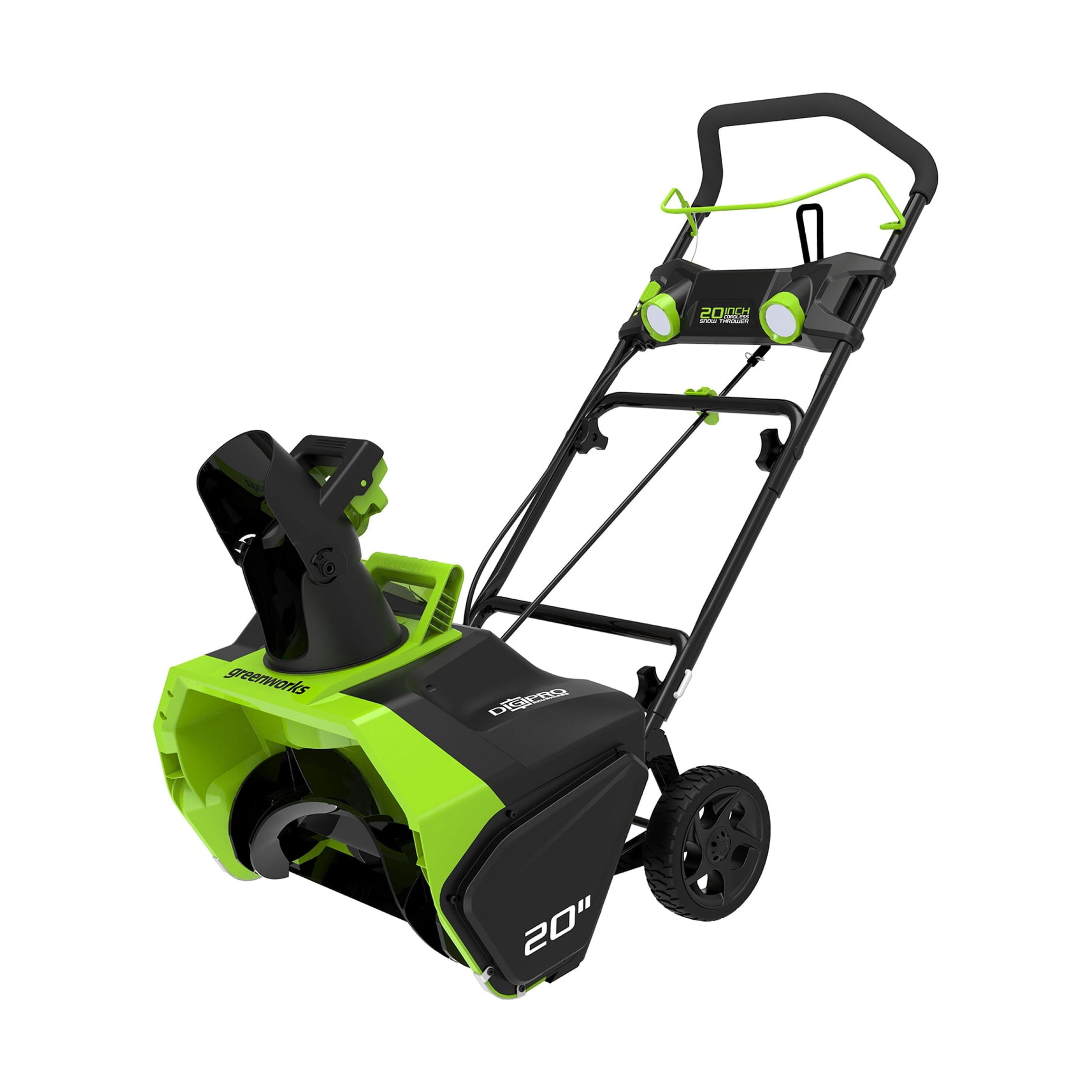 Souffleuse à neige sans fil Greenworks 40 V 20 po avec batterie et chargeur 4,0 Ah, lumières DEL et goulotte à 180°