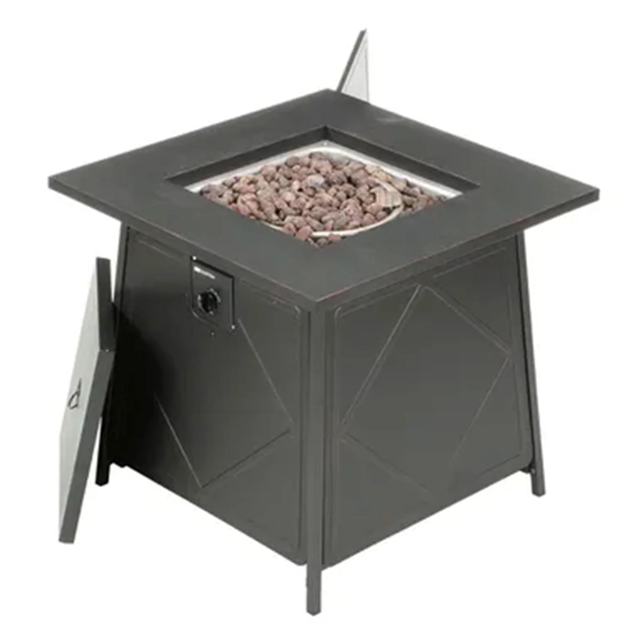 Four Seasons Courtyard Dual Heat 50,000 BTU Square Gas Tabletop Fire Pit(28")