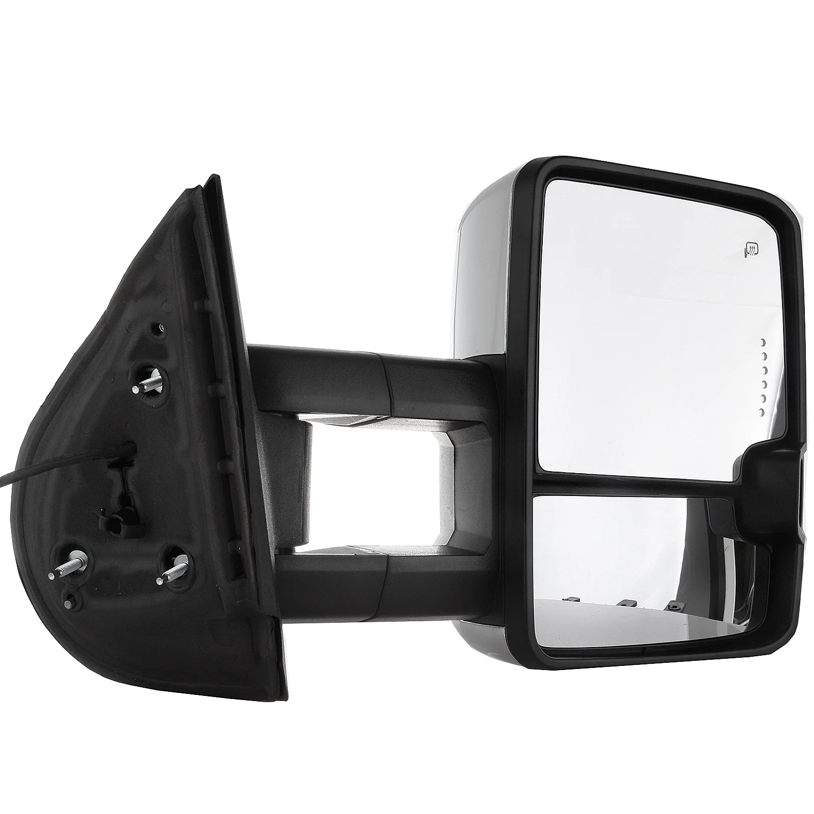Towing Mirrors Tow Mirrors Chrome Truck Mirrors fit for 2007-2014 for Chevy Silverado for GMC Sierra (07 for New Body) with Pair LH RH Power Adjusted Heated Turn Signal Light Light - Image 5