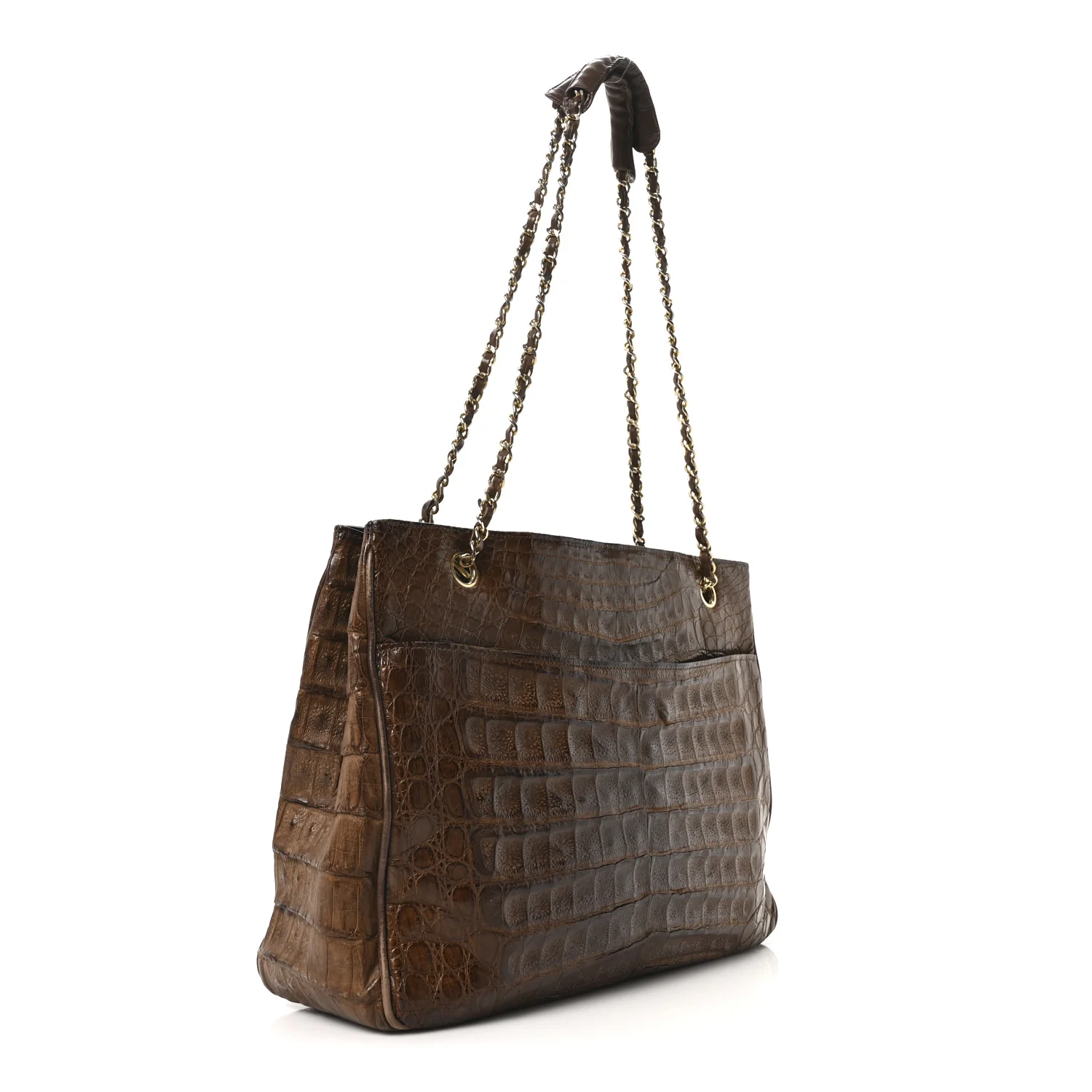 Alligator Shopping Tote Brown