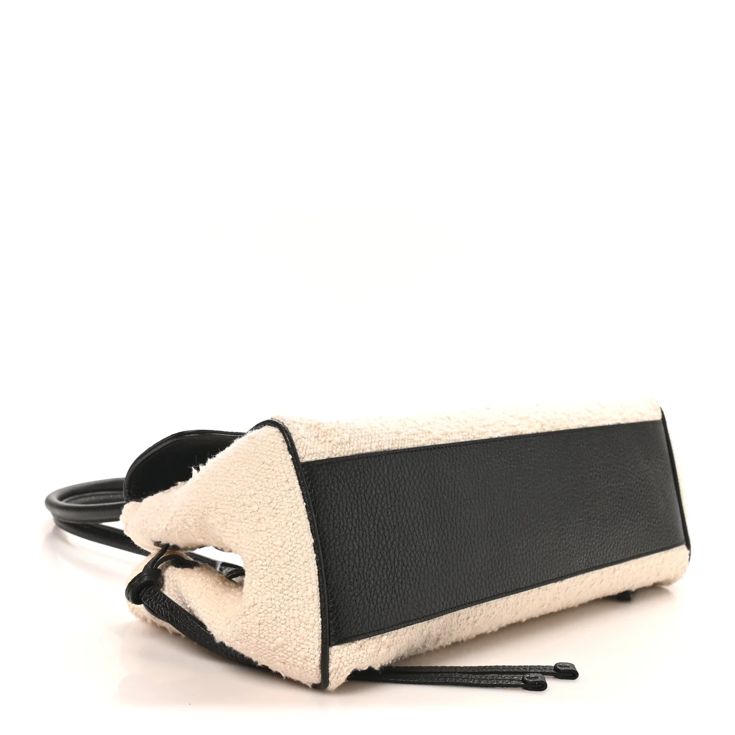 Grained Calfskin Boucle Urban Essentials Small Shopping Bag Black Ivory