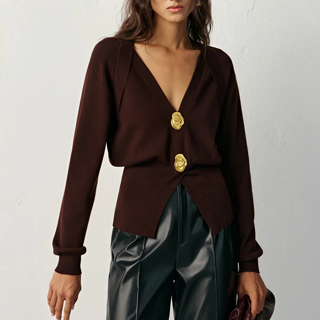 Kisha - Cardigan Élegant au Col en V
