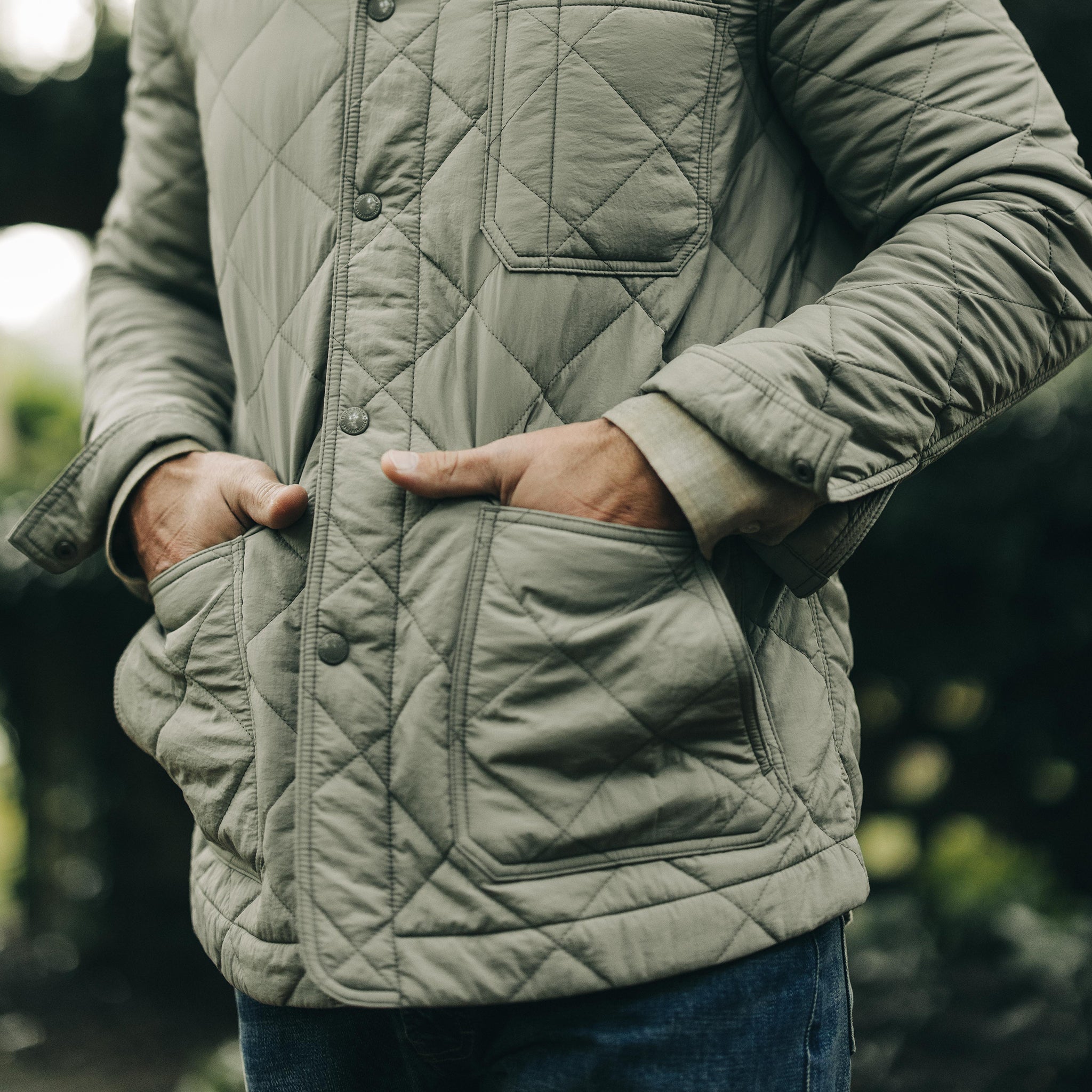 La veste Ojai en matelassage losanges couleur sauge