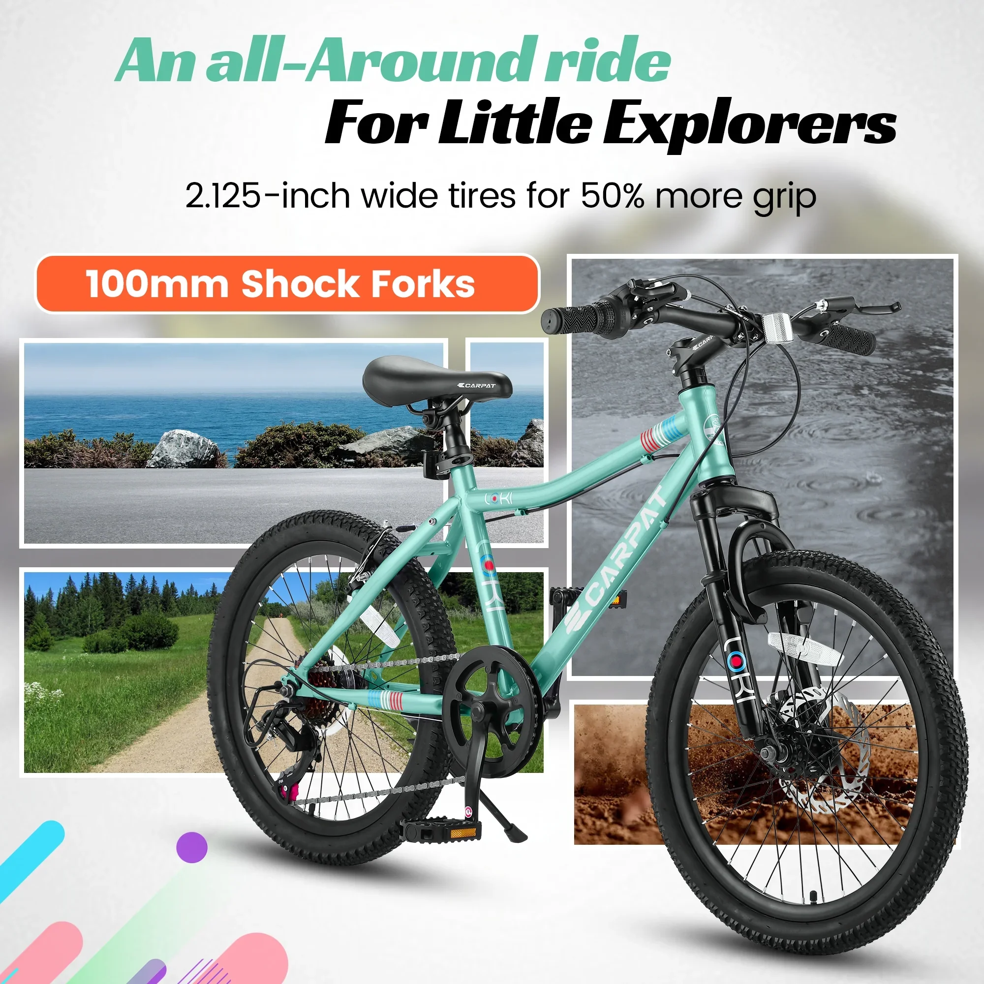 iYofe 20 Mountain Bike for Boys Girls, Bicycle for Kids with SHIMANO 7 Speed, Shock Absorbing Front Fork, Lightweight Bikes with V-Brakes for Outdoor Adventure, Blue