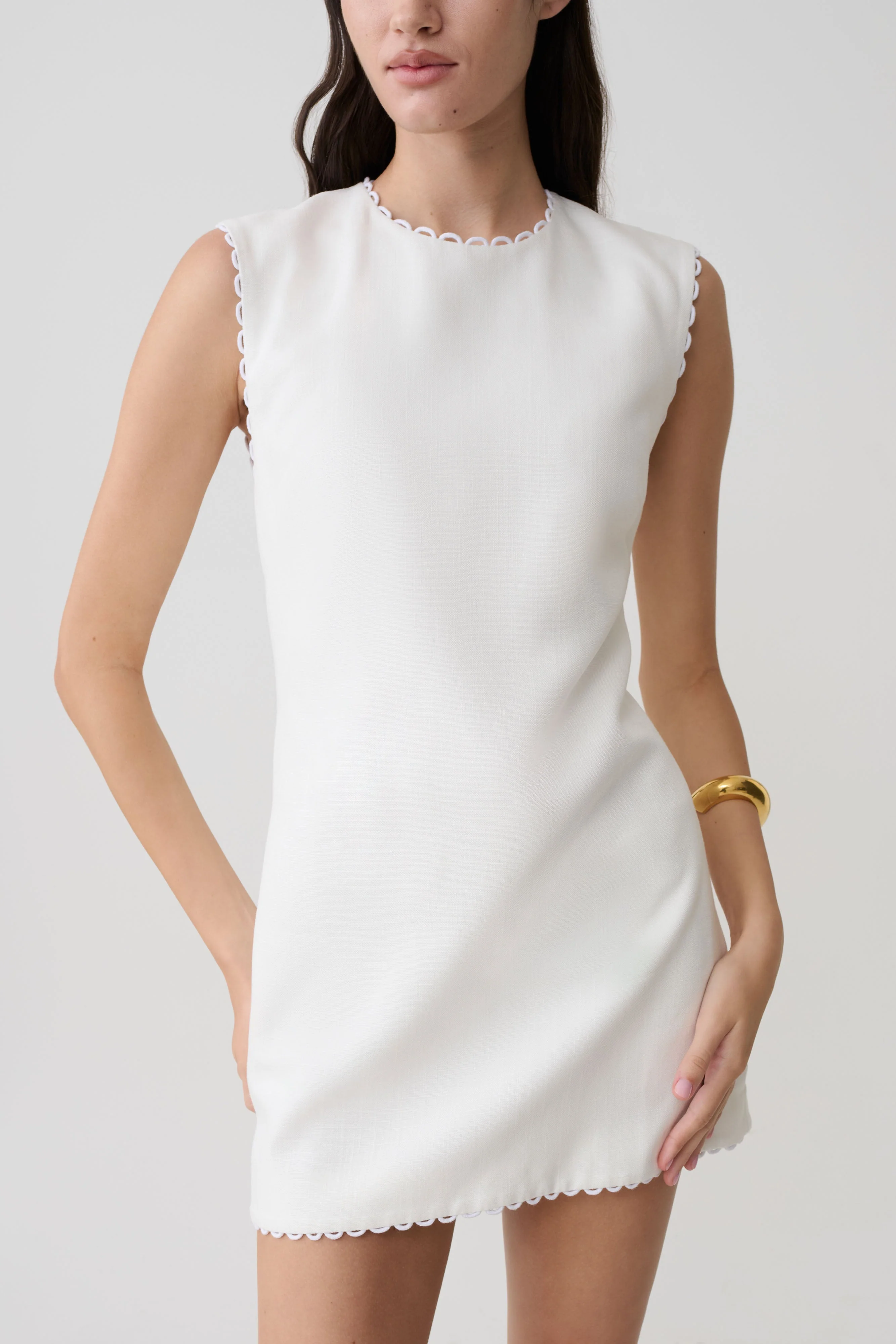 Antonella Linen Mini Dress - White