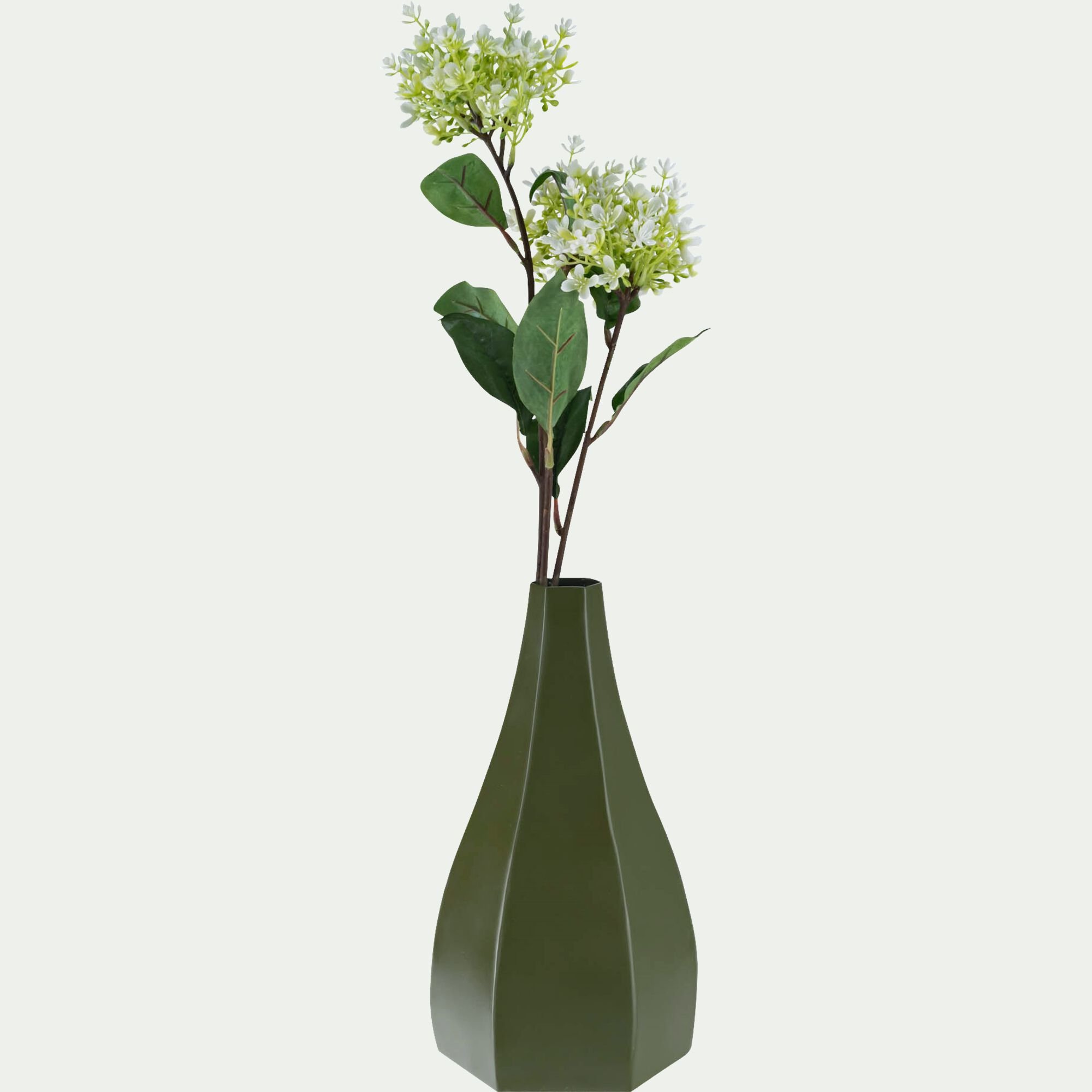 MIRAMAS - Vase contemporain en fer H26cm - vert
