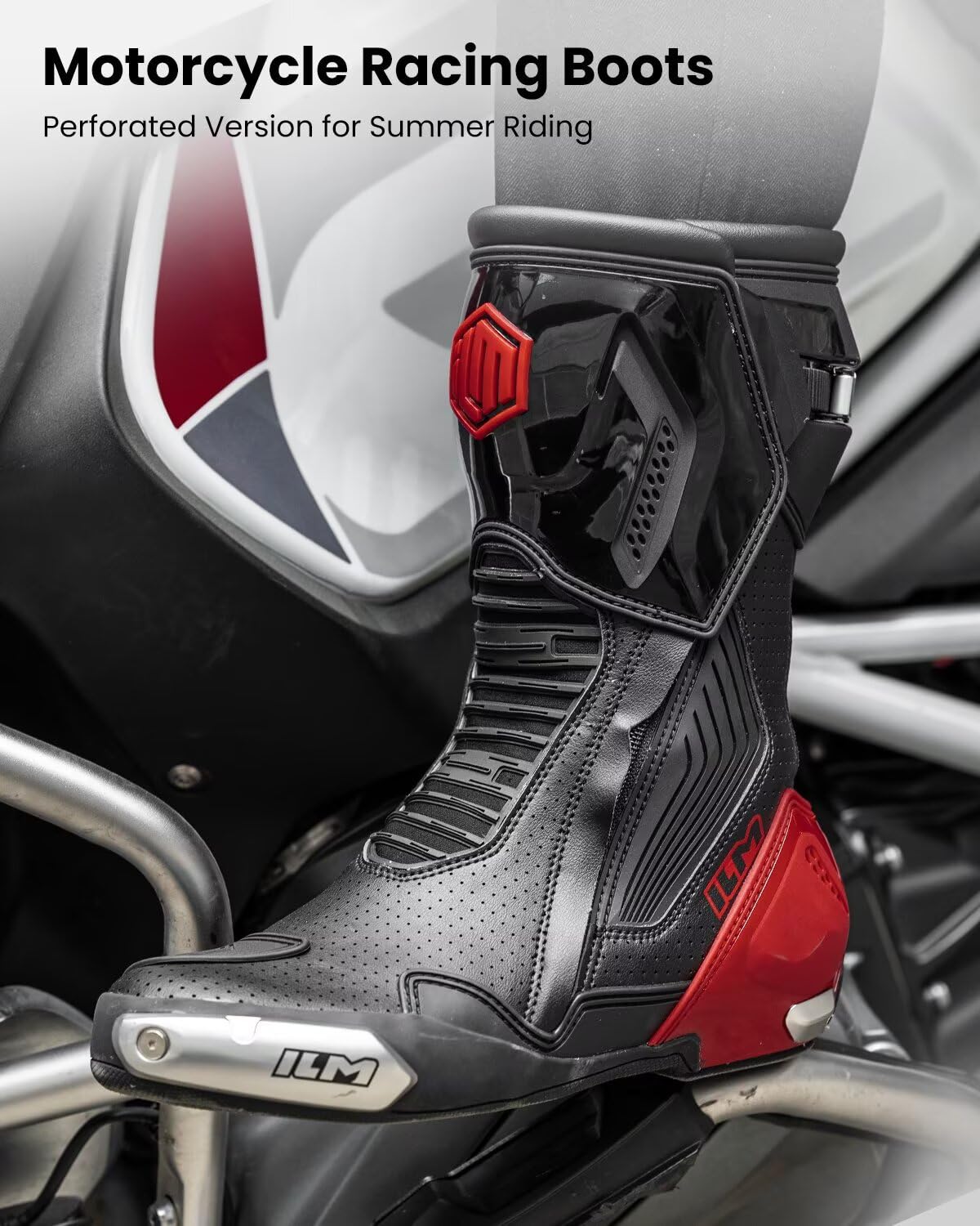 ILM Motorcycle Racing Boots Sport Footwear CE Protective Gear Model BRC1