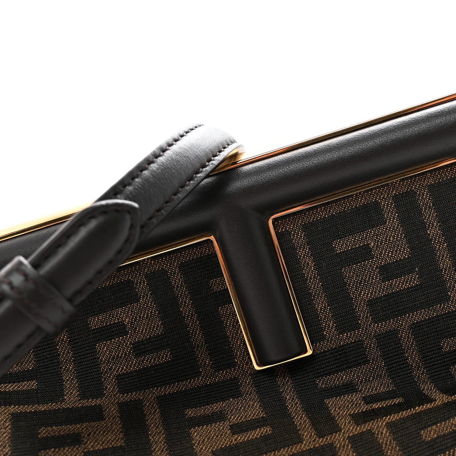 Shiny Nappa Fabric Jacquard FF 1974 Midi Fendi Tobacco Moro Ebano