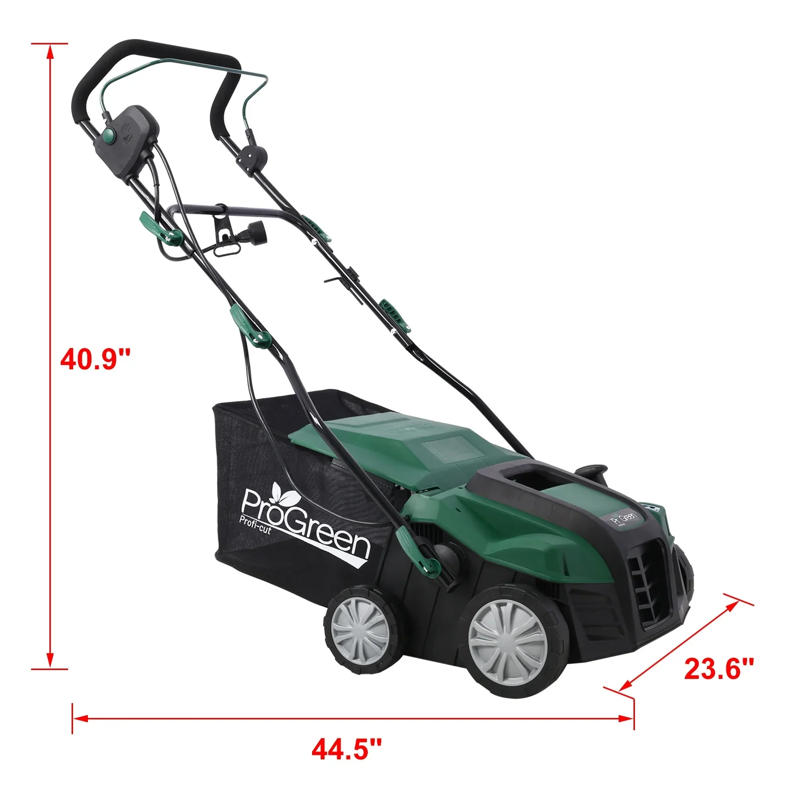 16 inch Garden Scarifier, Segmart 15Amp Electric Powered Walk-Behind Lawn Dethatcher with 58QT Large Collection Bag, 2-in-1 Walk-Behind Lawn Scarifier for Healthier, Lush Green Lawn
