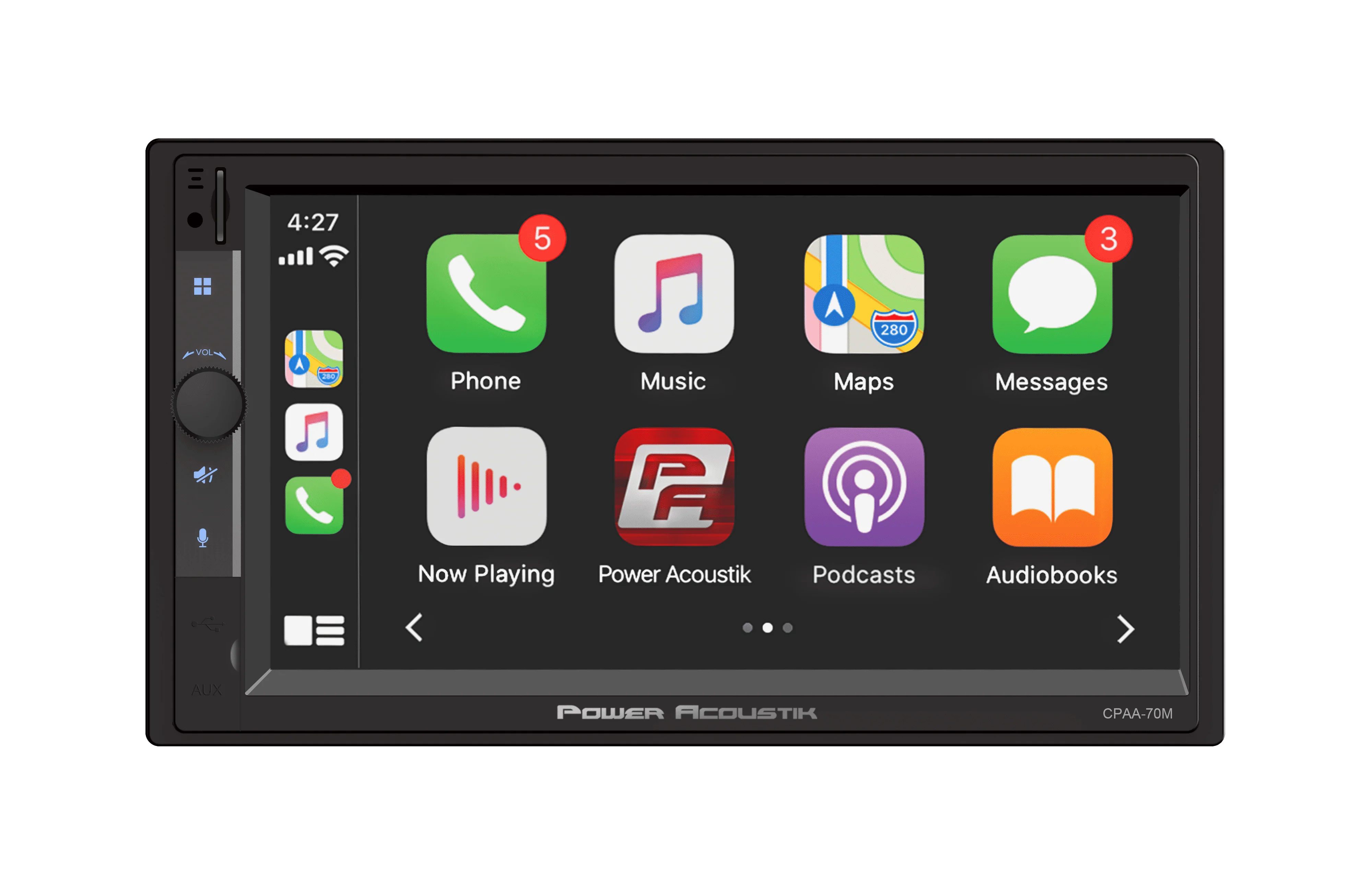 Power Acoustik Car Stereo Combo | Car Play/Android Auto Receiver (4) 6 5" Speakers | 7" HD LCD with Capacitive Touchscreen Bluetooth | Double Din | CPAAM7 S2 Image 4