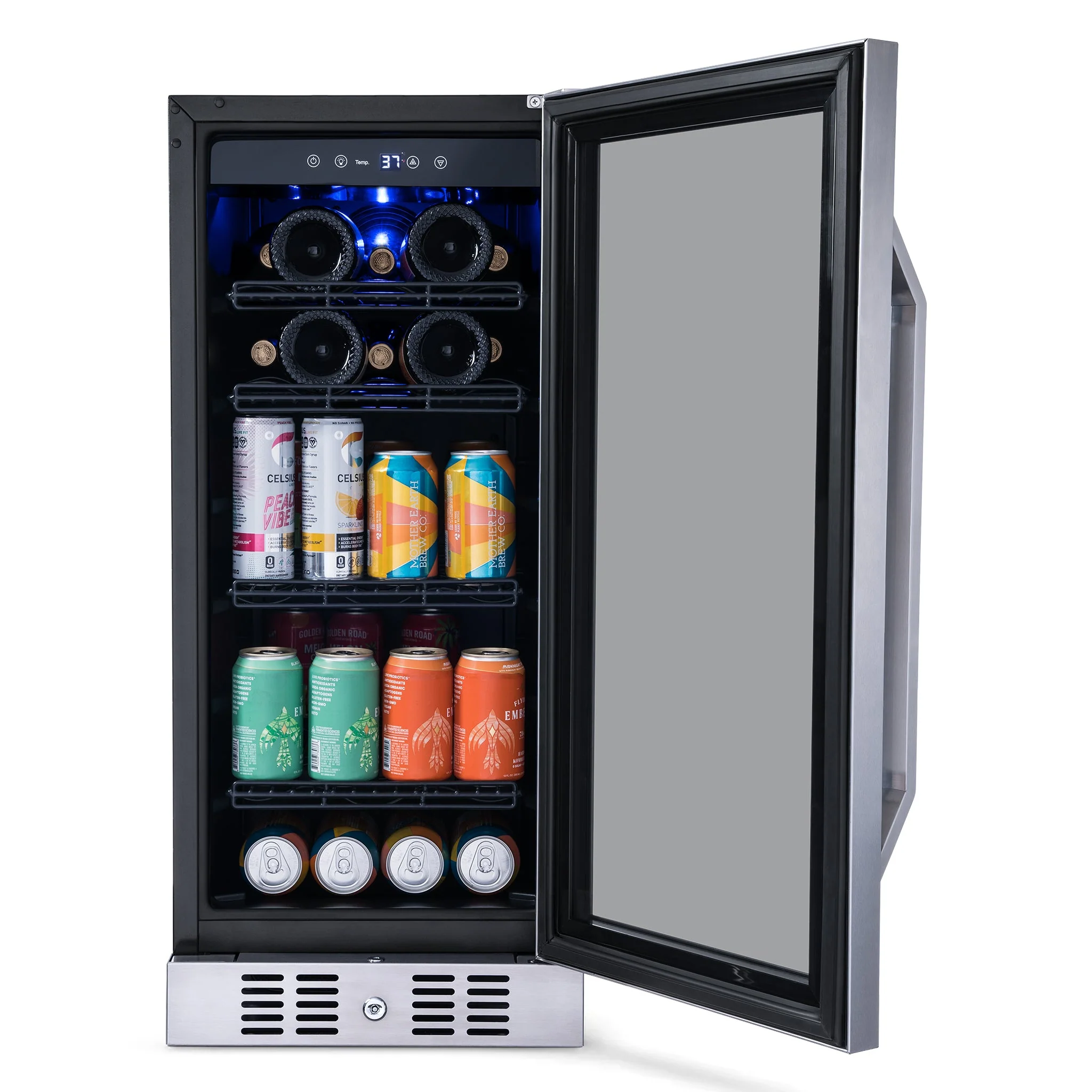 Newair 80-Can, 33-Bottle Built-in Stainless Steel Beverage Fridge - 15