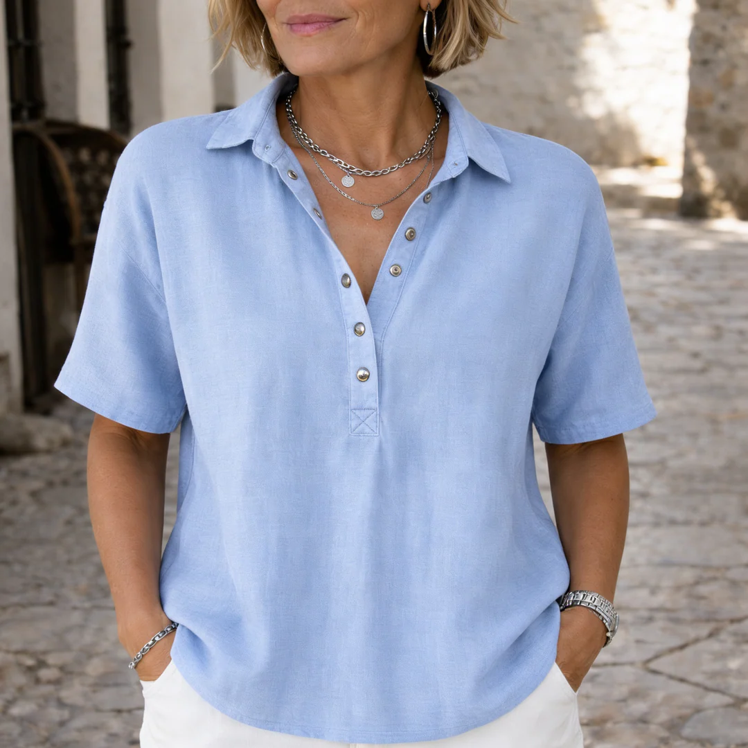 Blouse élégante pour femmes à col boutonné