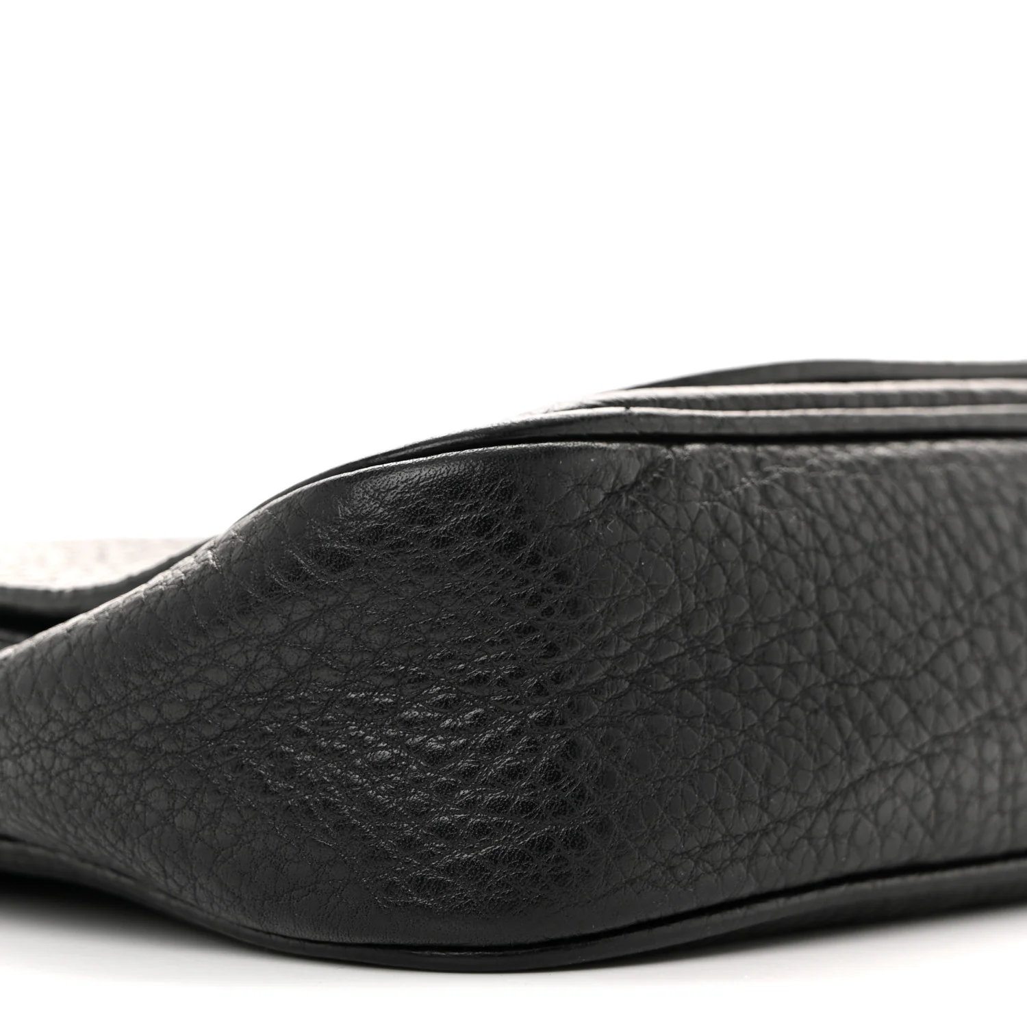 Pebbled Calfskin Small Soho Flap Crossbody Black