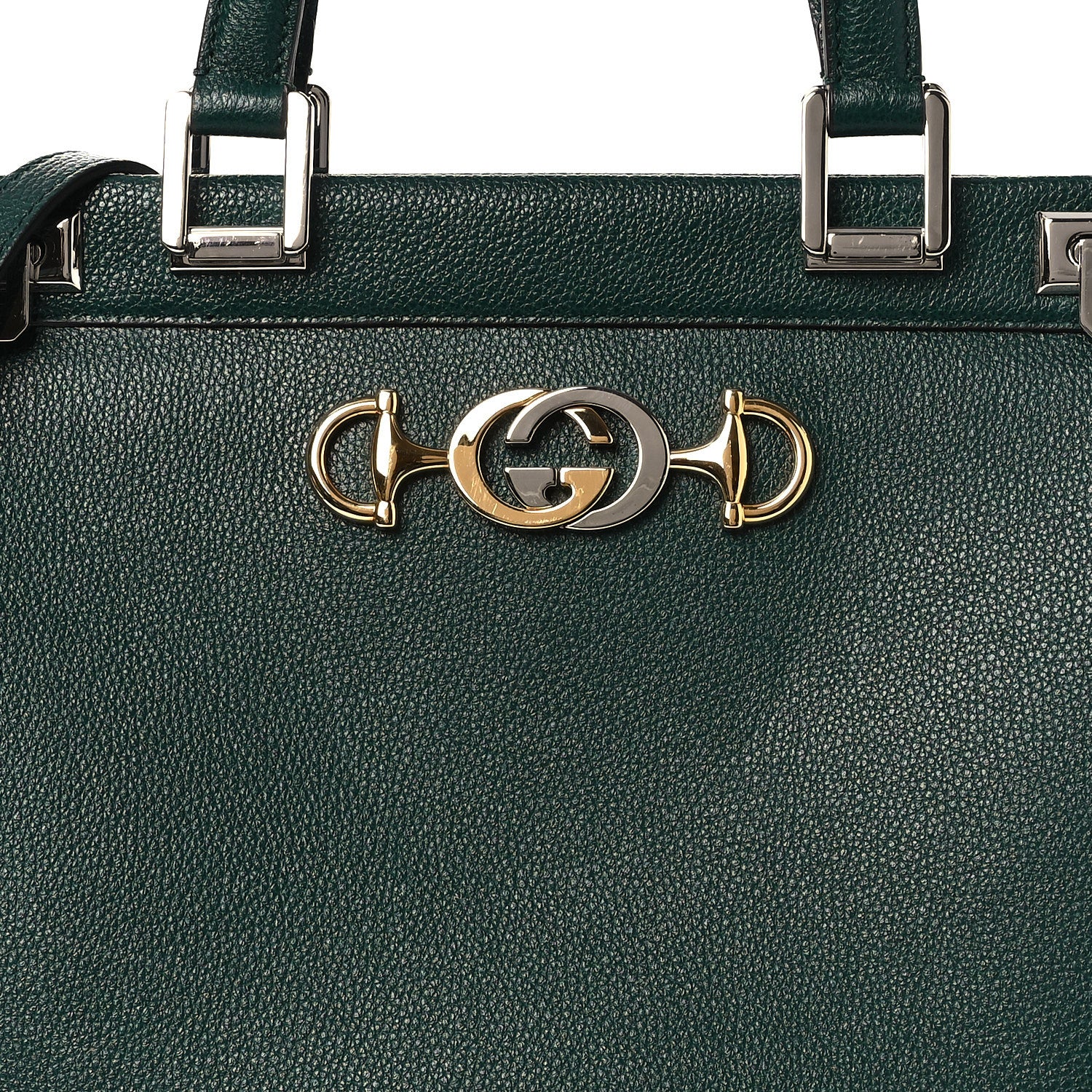 Grainy Calfskin Medium Zumi Top Handle Bag Vintage Green
