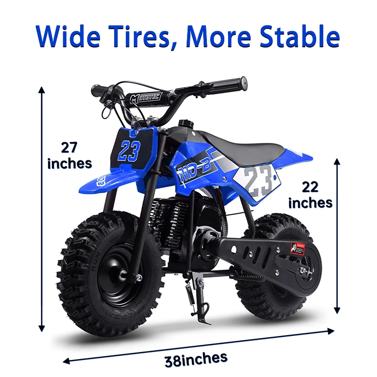 TOXOZERS Dirt Bike for Kids, Gas - Powered Mini Pit Bike with 13 in Knobby Tires, 25 MPH, Rear Disc Brake, Supports up to 175 lb, Begin - Ner Off Road Motorcycle for Boys Girls, Blue