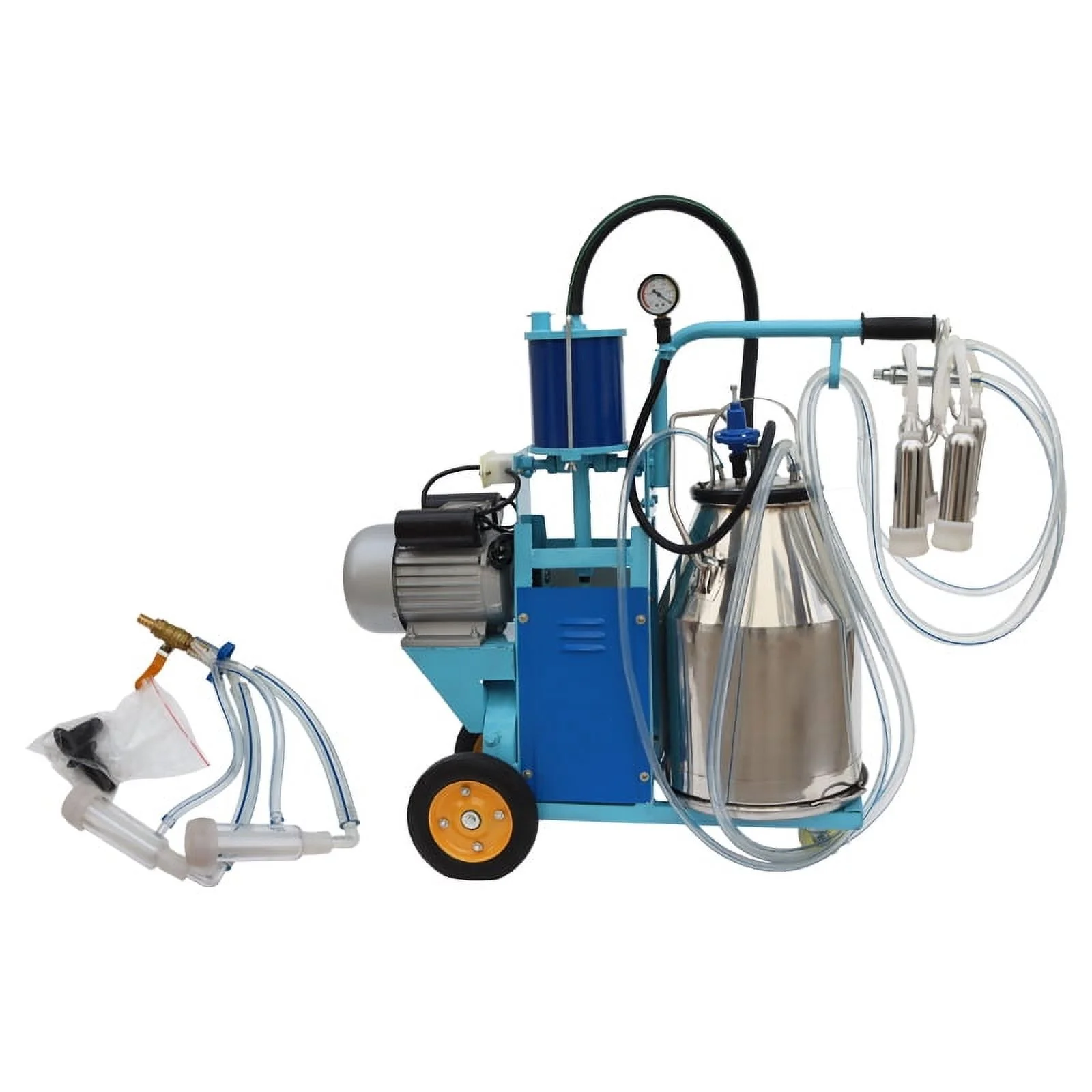Cow and Goat Electric Milker Piston Milking Machine with 25kg 304 Stainless Steel Bucket for Cows and Sheep Image 8