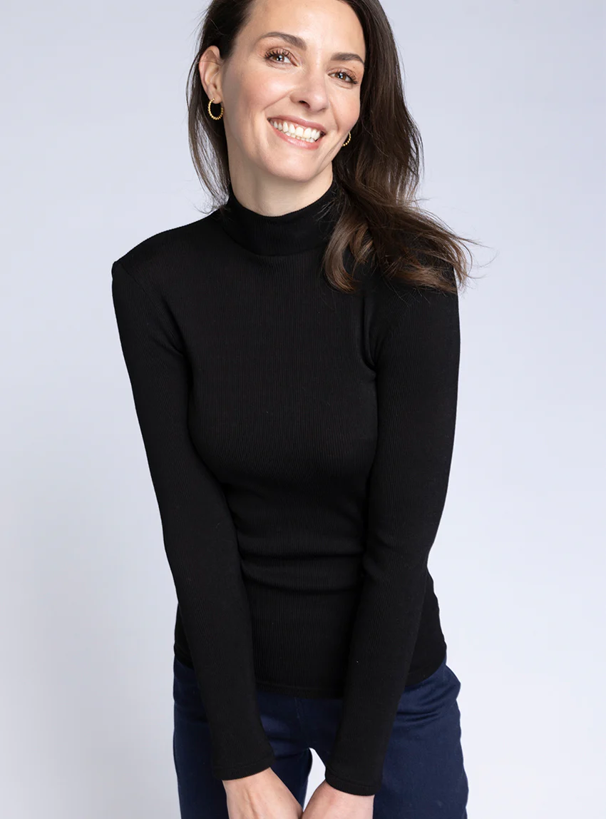 Pull chaussette femme laine et soie  noir
