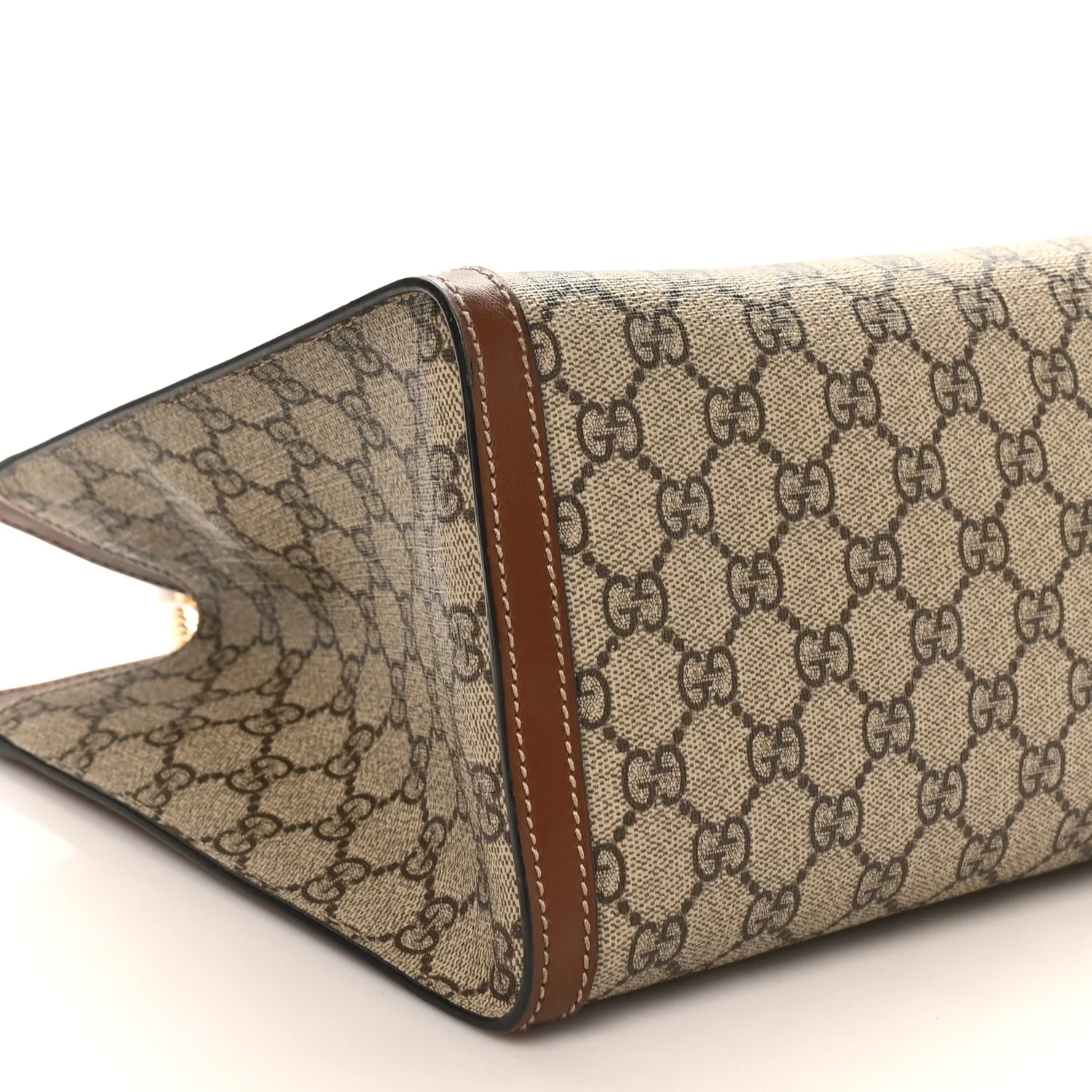 GG Supreme Monogram Medium Padlock Tote Beige Cuir