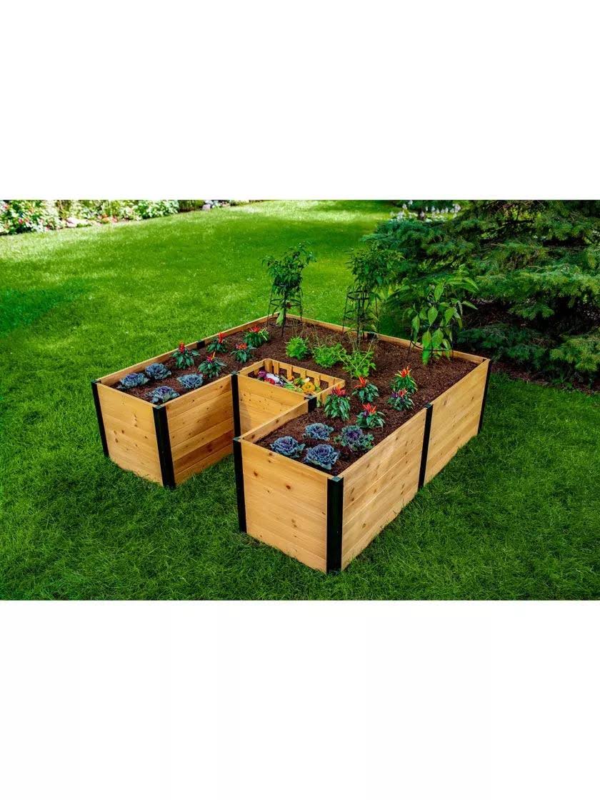 Vita Mezza 6'x6' Cedar Keyhole Garden Golden Brown VT17707