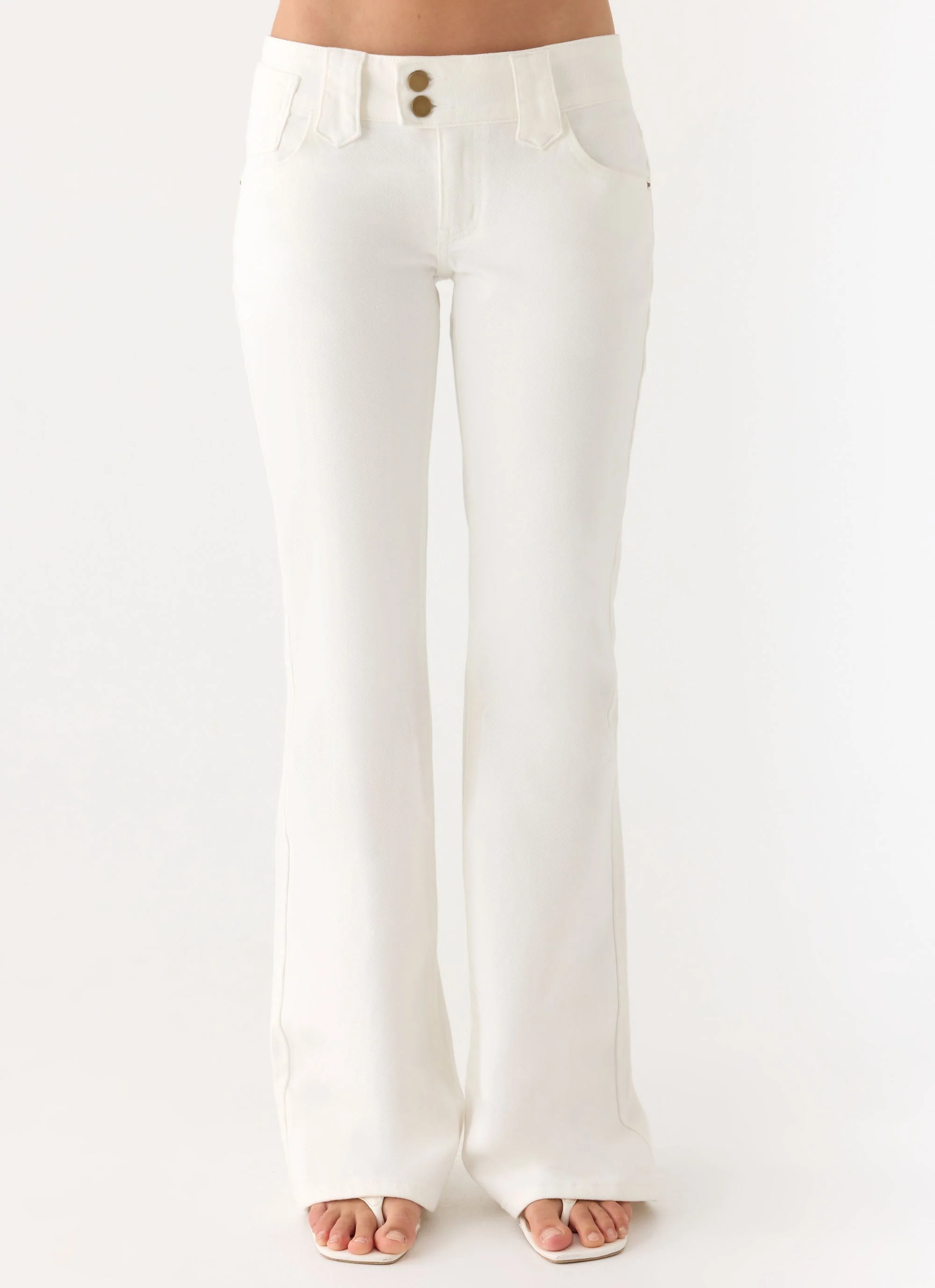 Robbie Super Low Denim Jeans - White