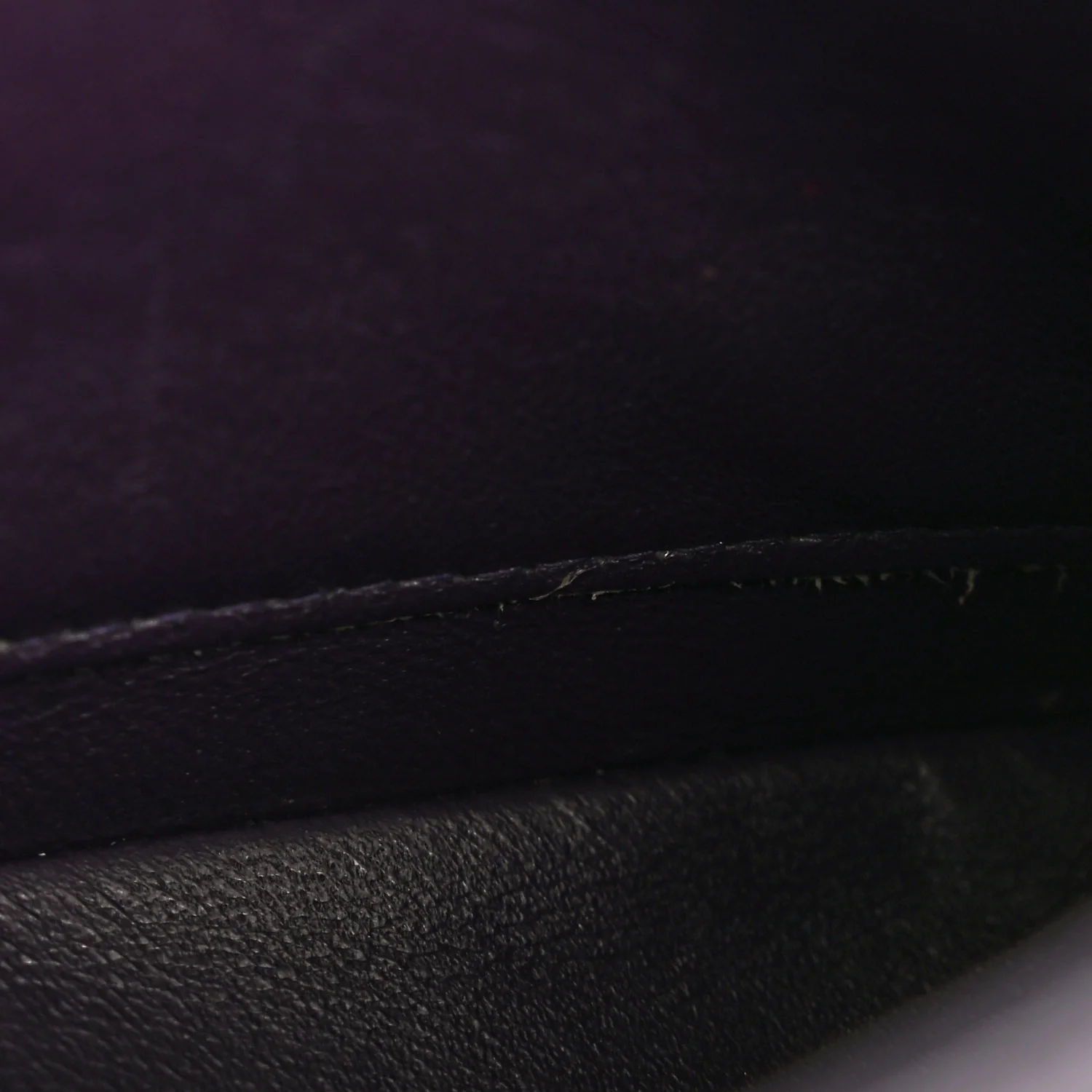 Caviar Quilted Small Double Flap Dark Purple