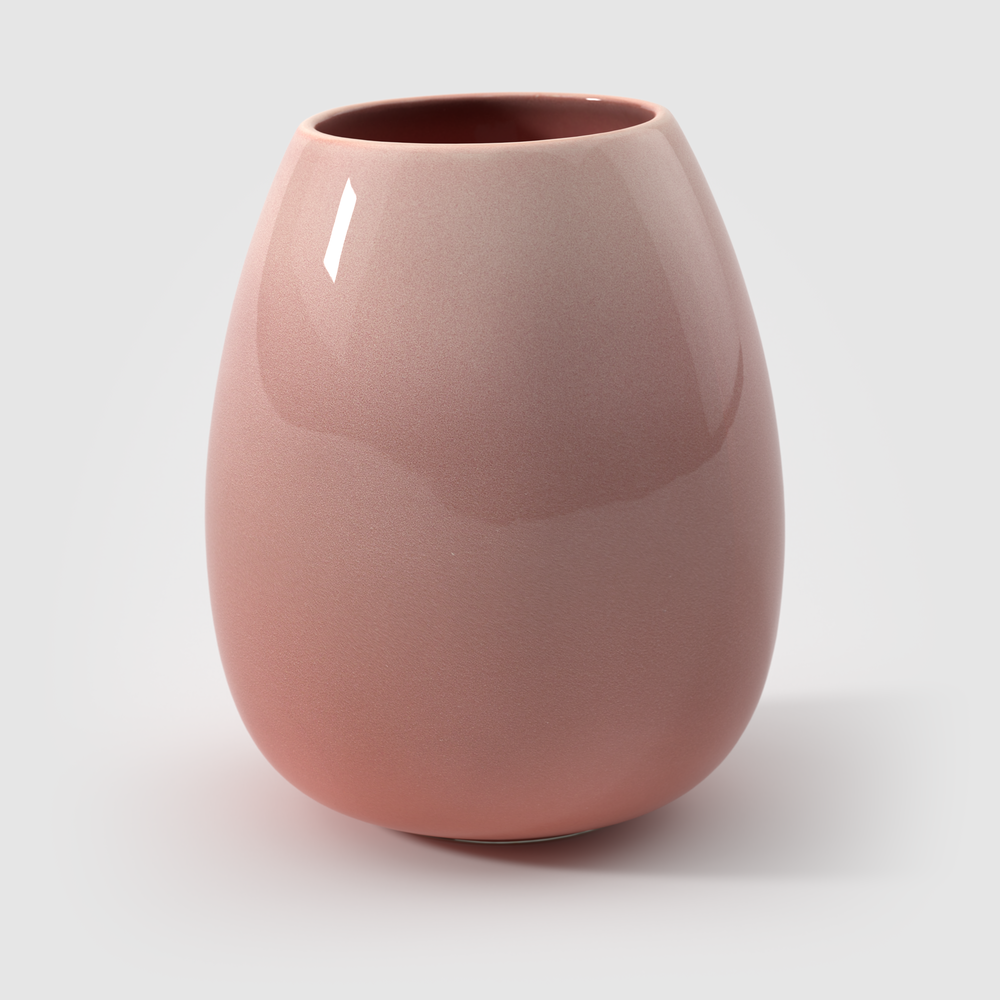 Perlemor Vase - Pink, 5.7'' x 6.9'', stoneware