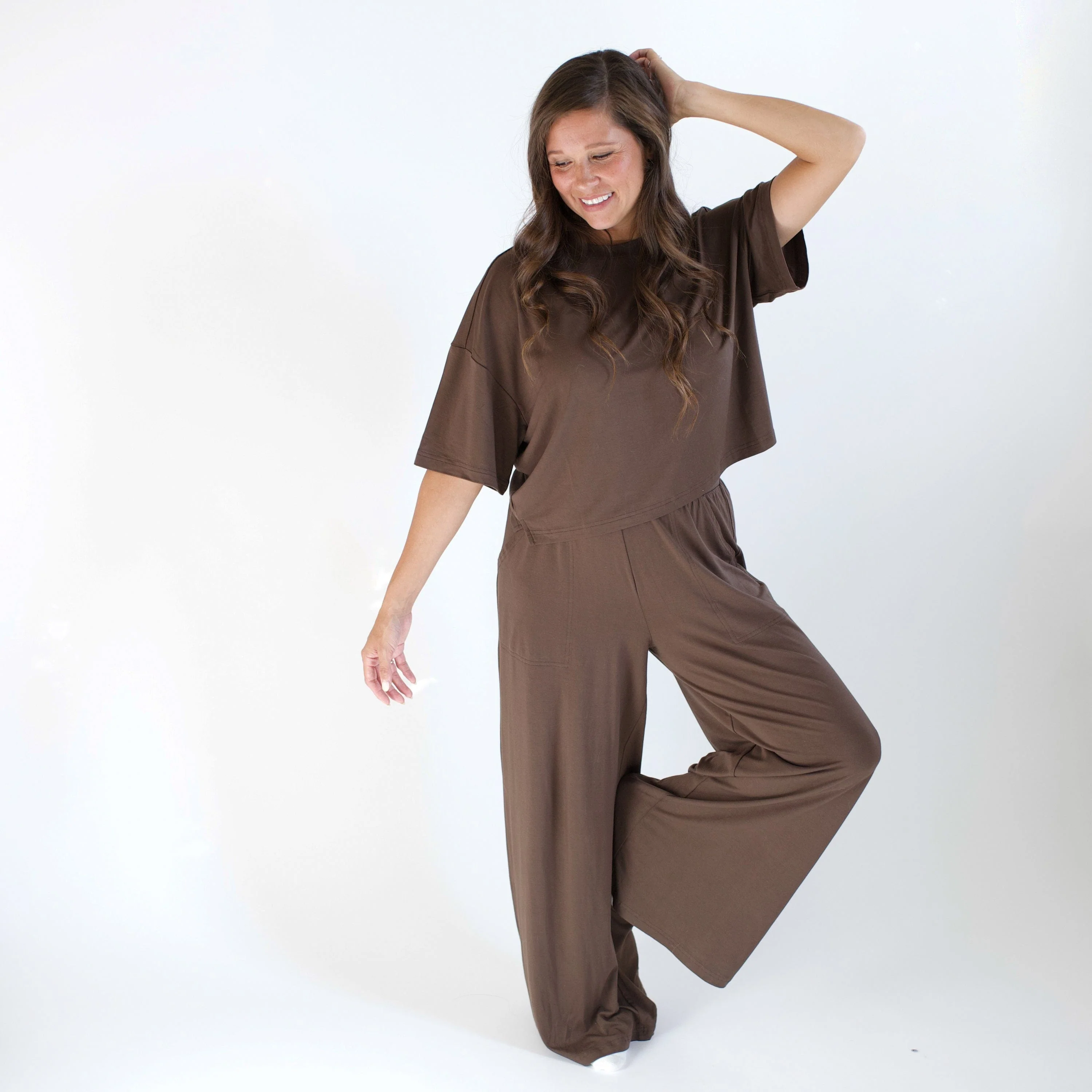 Women's Short Sleeve Boxy Tee in Espresso