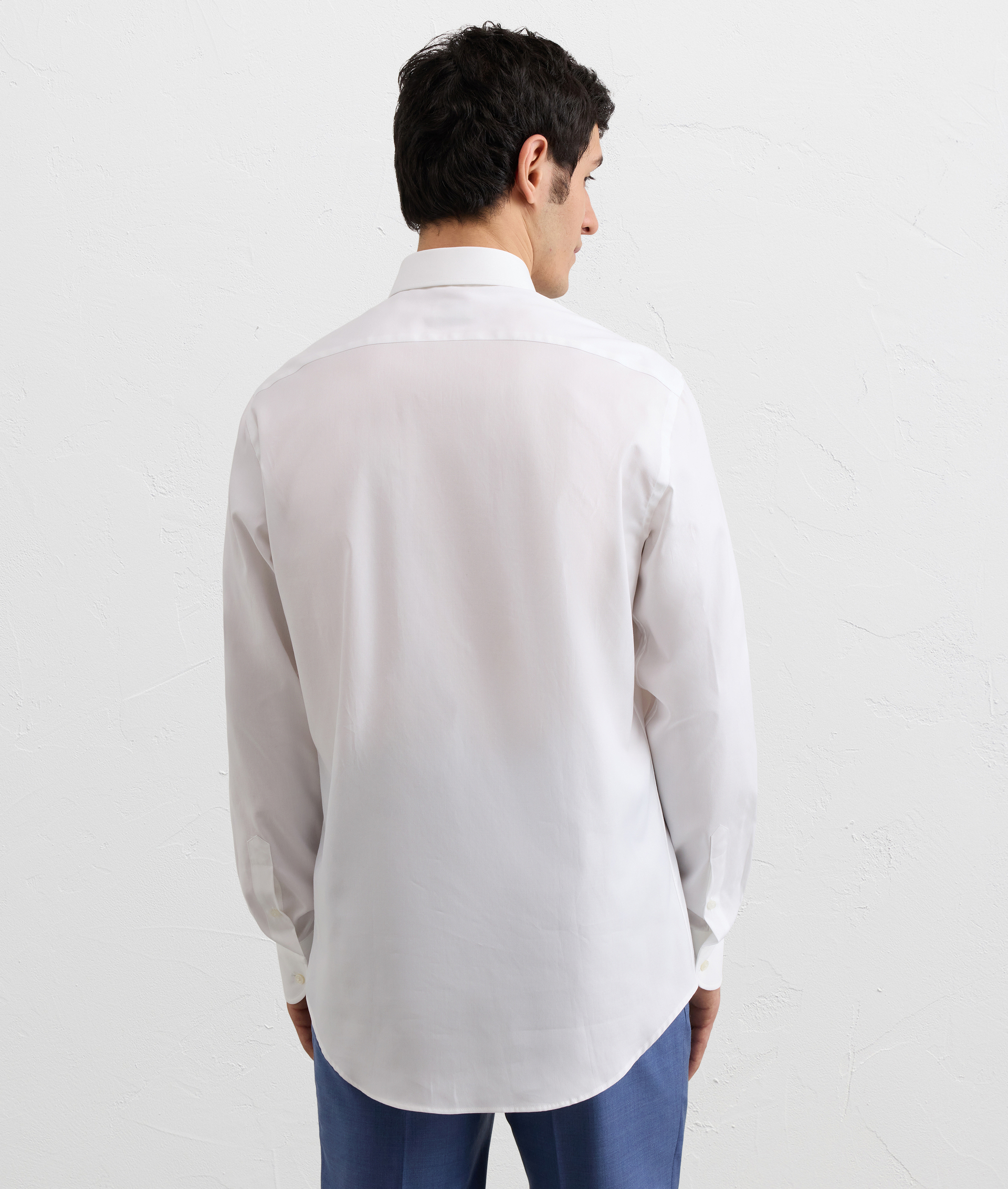 FRENCH COLLAR SHIRT IN PURE WHITE COTTON