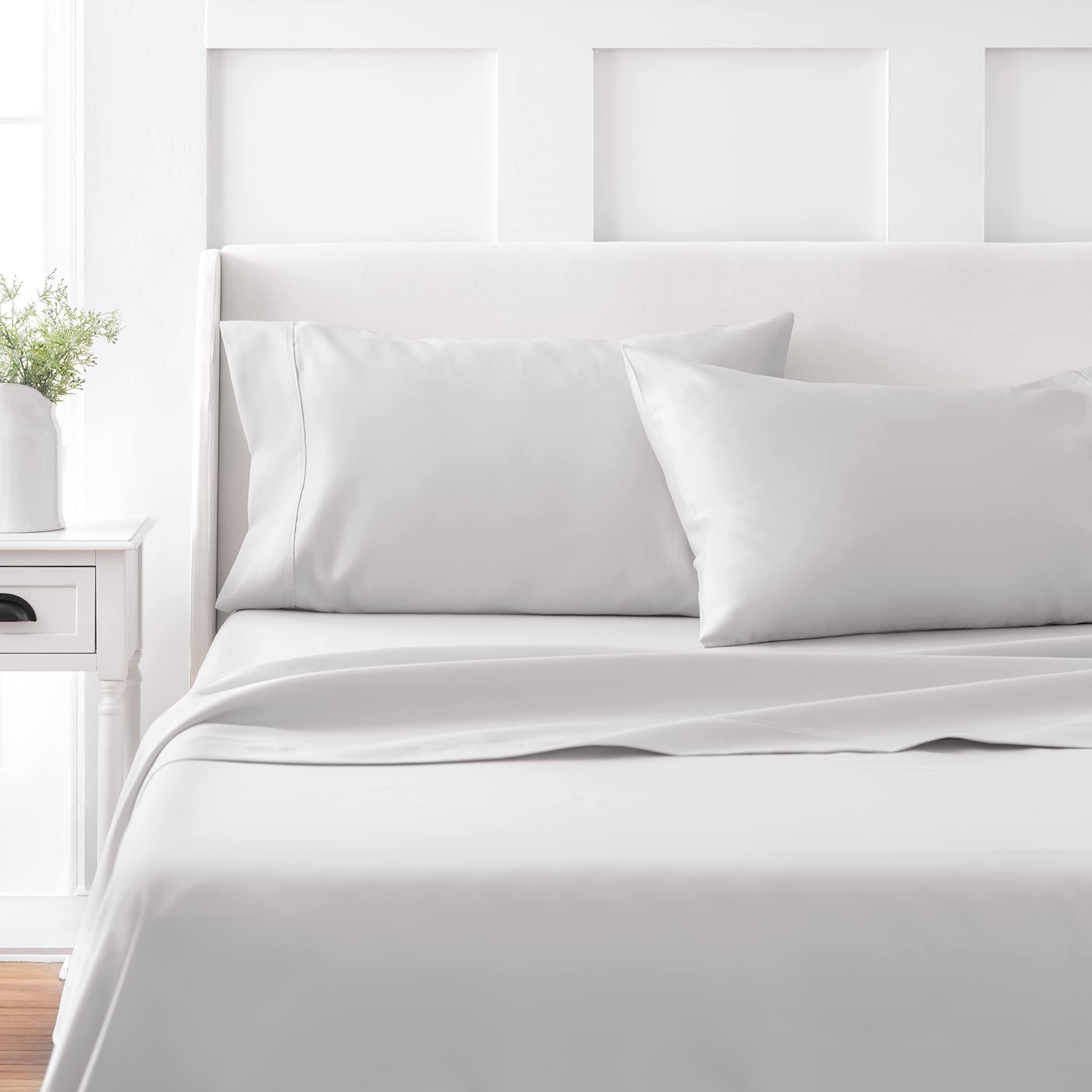 Martha Stewart 100% Cotton Queen Sheet Set - 4 Piece, Soft, Smooth, Durable, Easy Care, 16