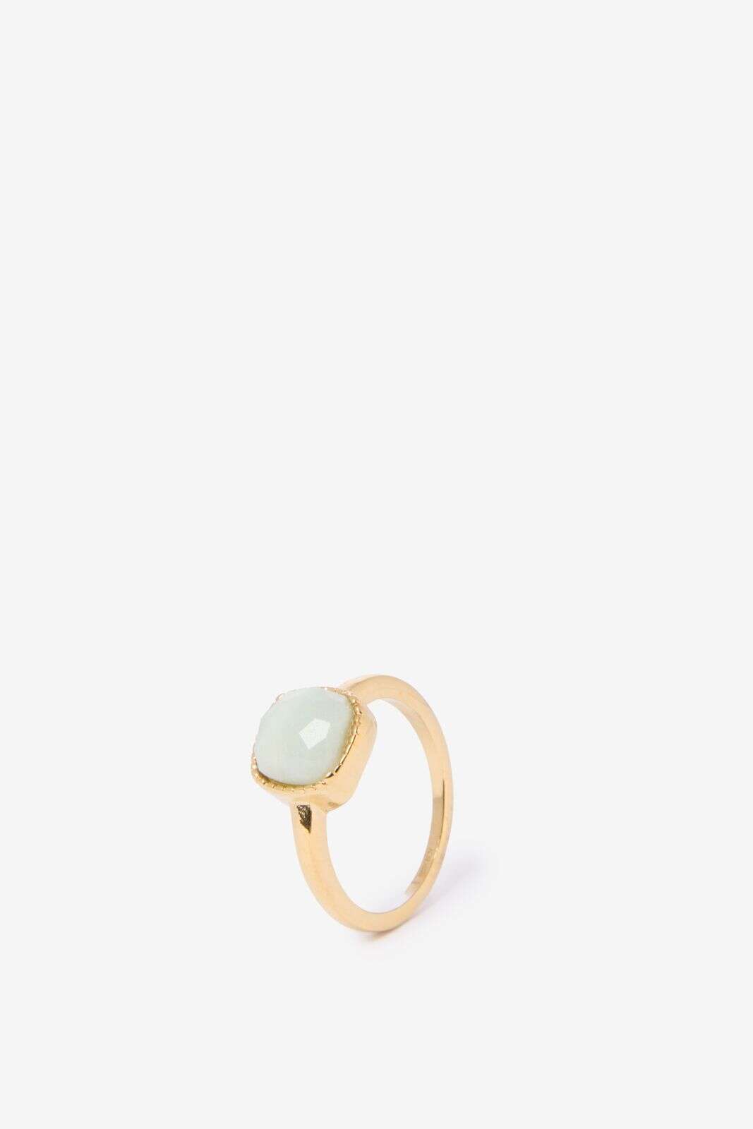 Gold plated ring met vierkante steen