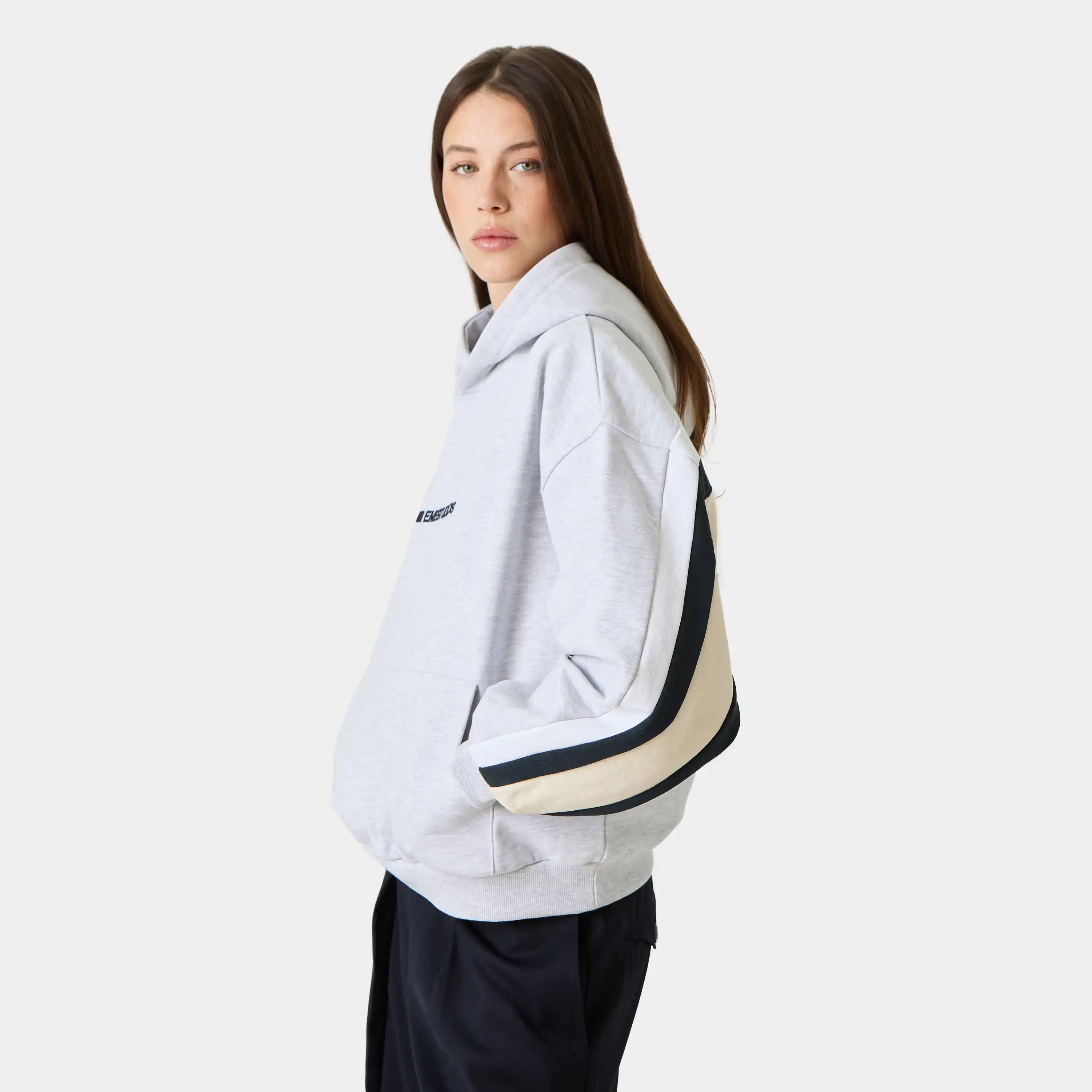 Vanguard Heather Grey Oversized Hoodie