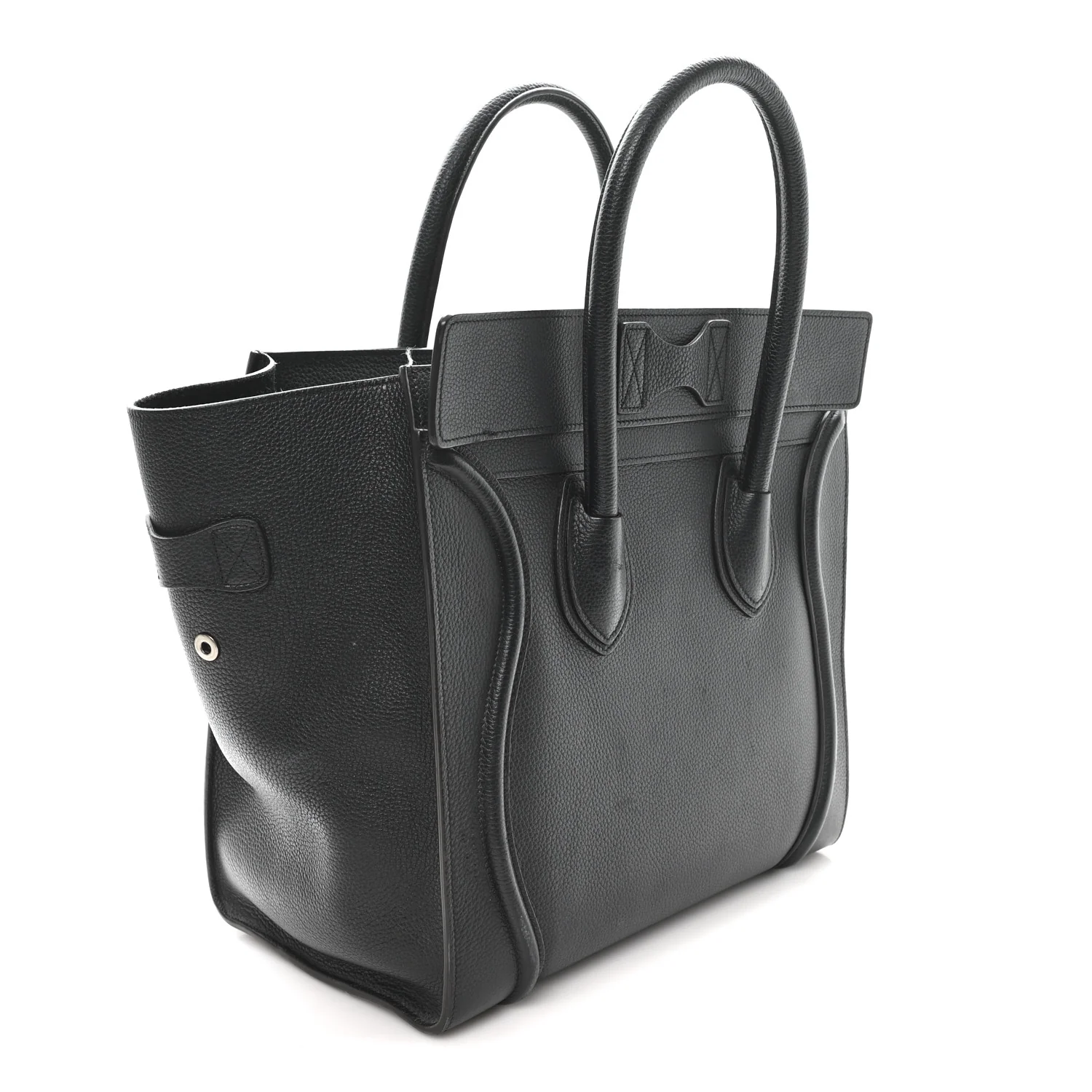 Drummed Calfskin Mini Luggage Black