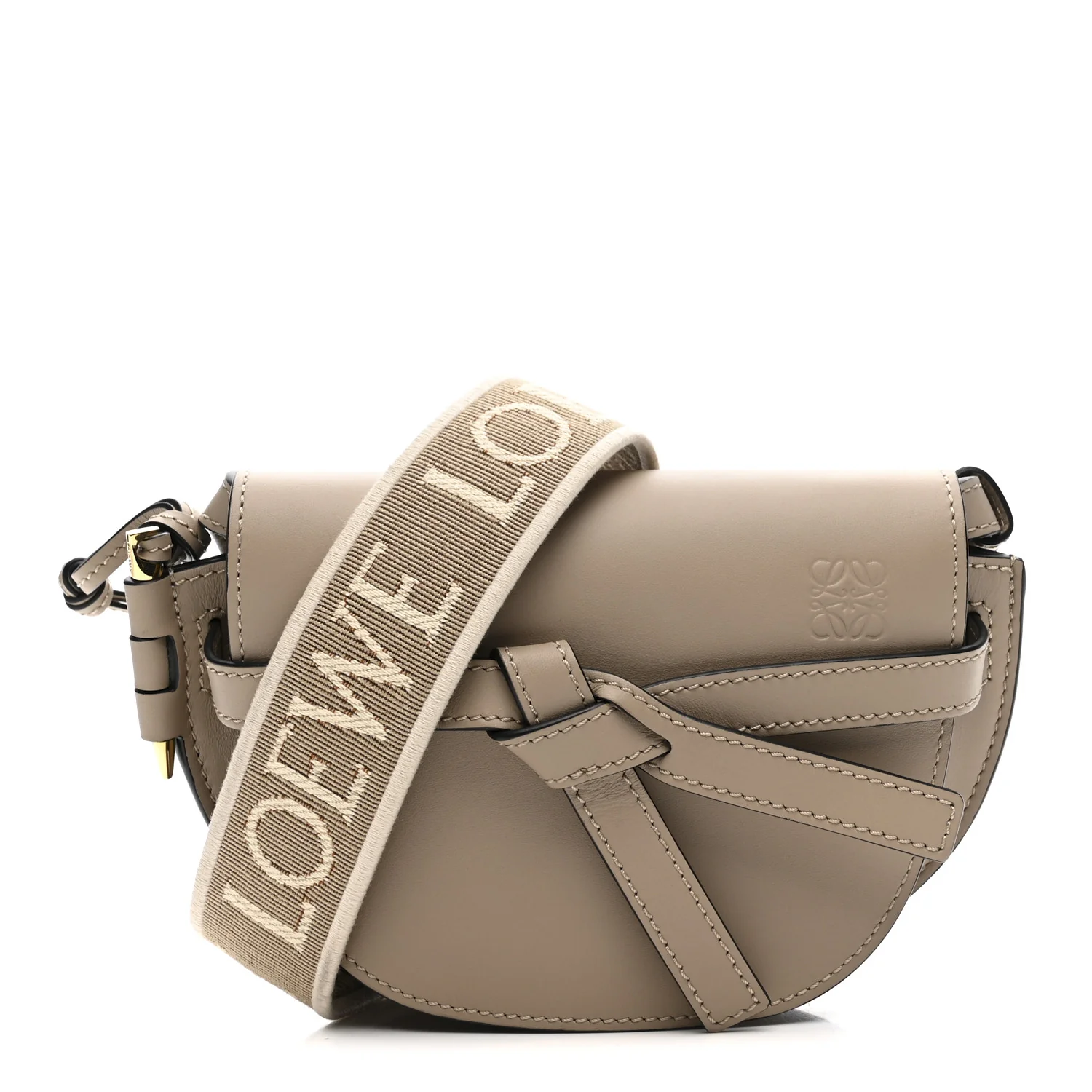 Calfskin Jacquard Mini Gate Dual Bag Clay