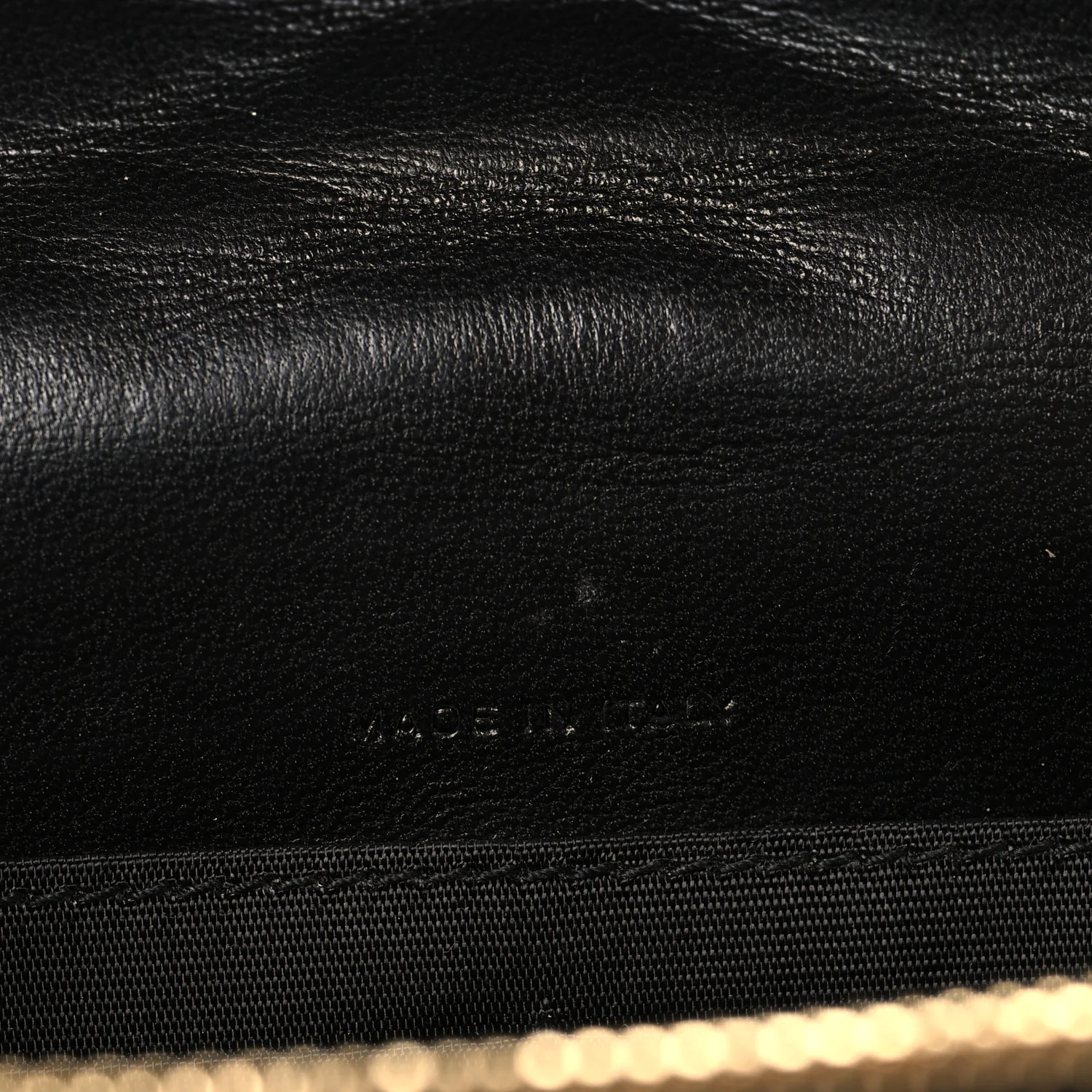Calfskin Matelasse Chevron Monogram Envelope Chain Wallet Black