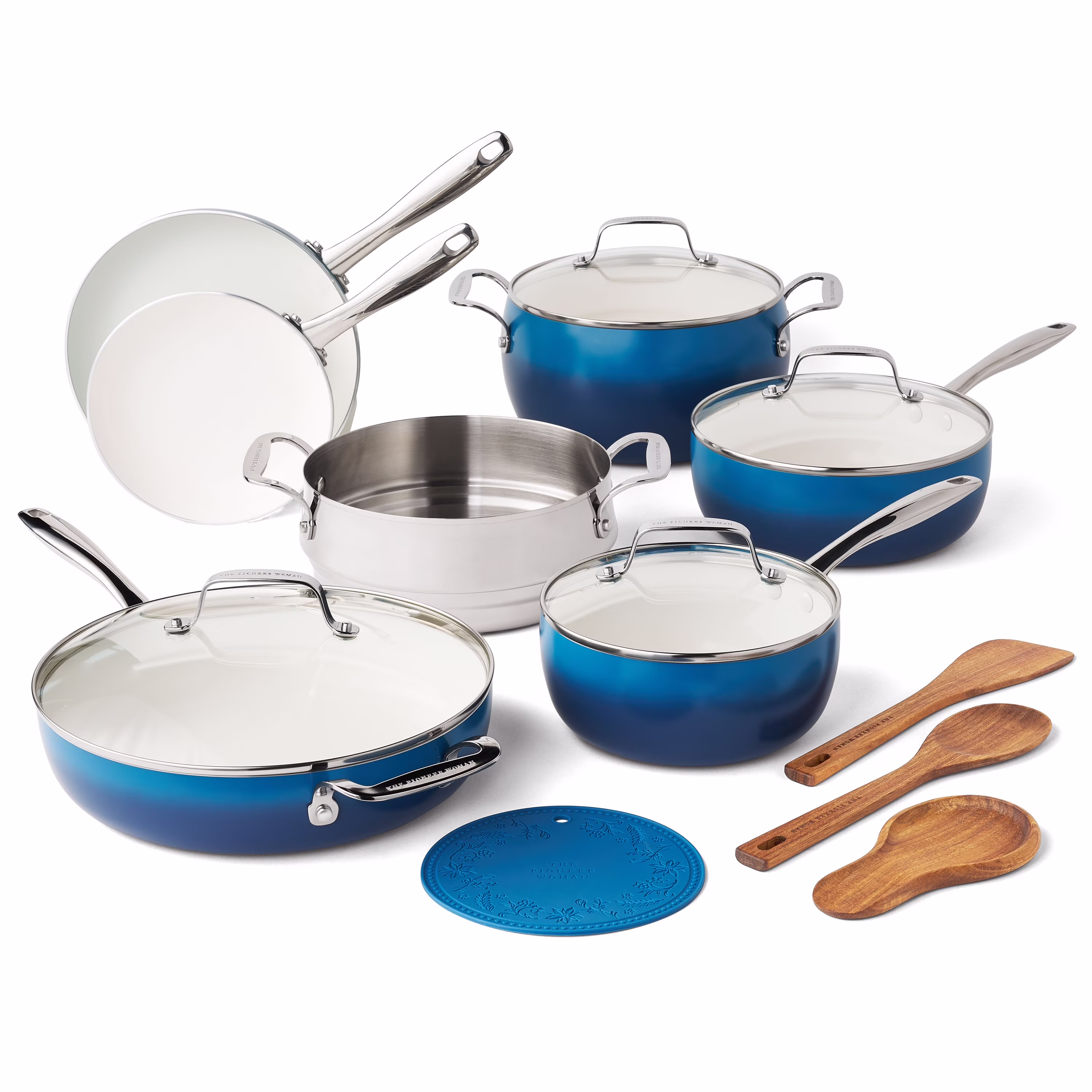 Harlow 15-Piece Cookware Set, Ceramic Non-Stick Pots and Pans Set, Taupe(Taupe) - Image 5