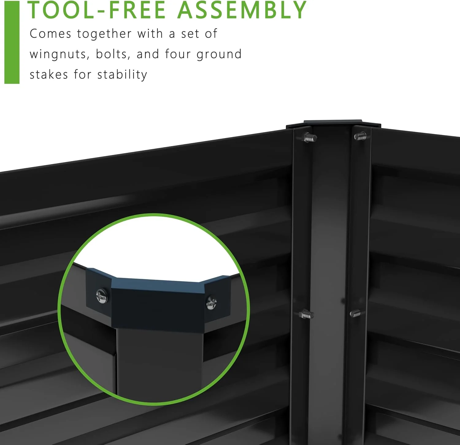 2PCS 12x4x1FT Galvanized Raised Garden Bed Kit,Vegetable Boxes-Rectangle Metal Flower Box,Large Planter Raised Beds Outdoor Garden for Planting,Fruit,Herb-Black(12x4x1(2PCS)/Black) - Image 6