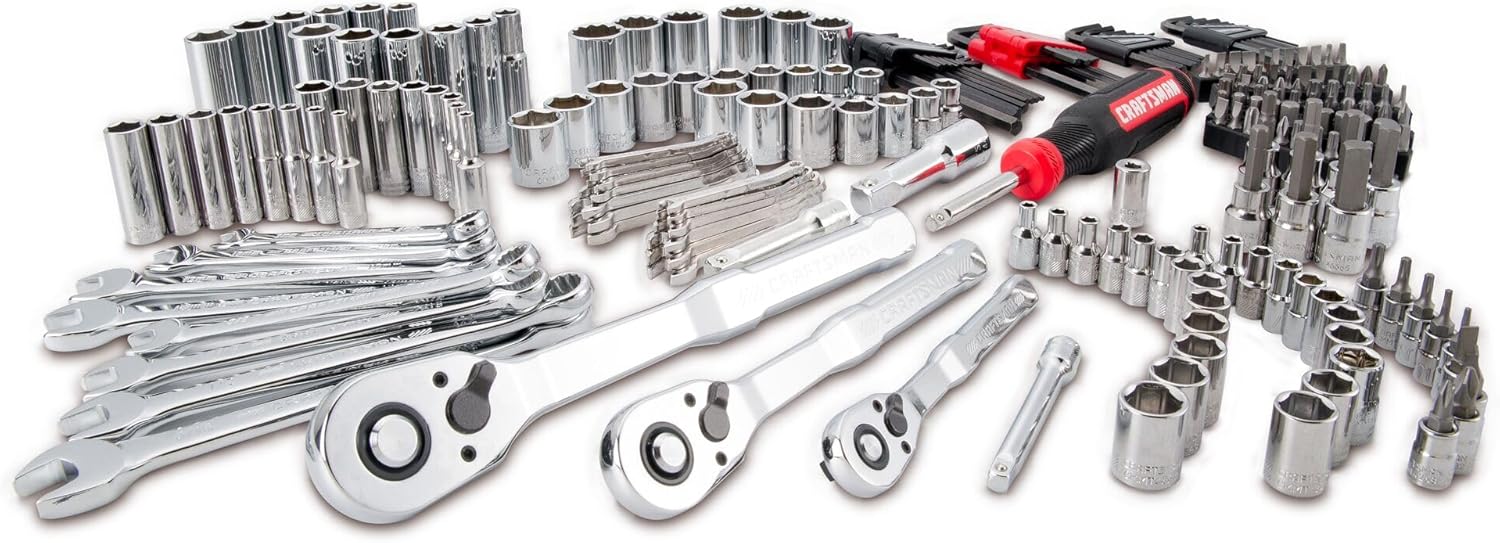 Coffret d'outils de mécanicien 262 pièces, coffret de douilles complet avec boîte à outils VERSASTACK à 3 tiroirs, dimensions SAE/métriques