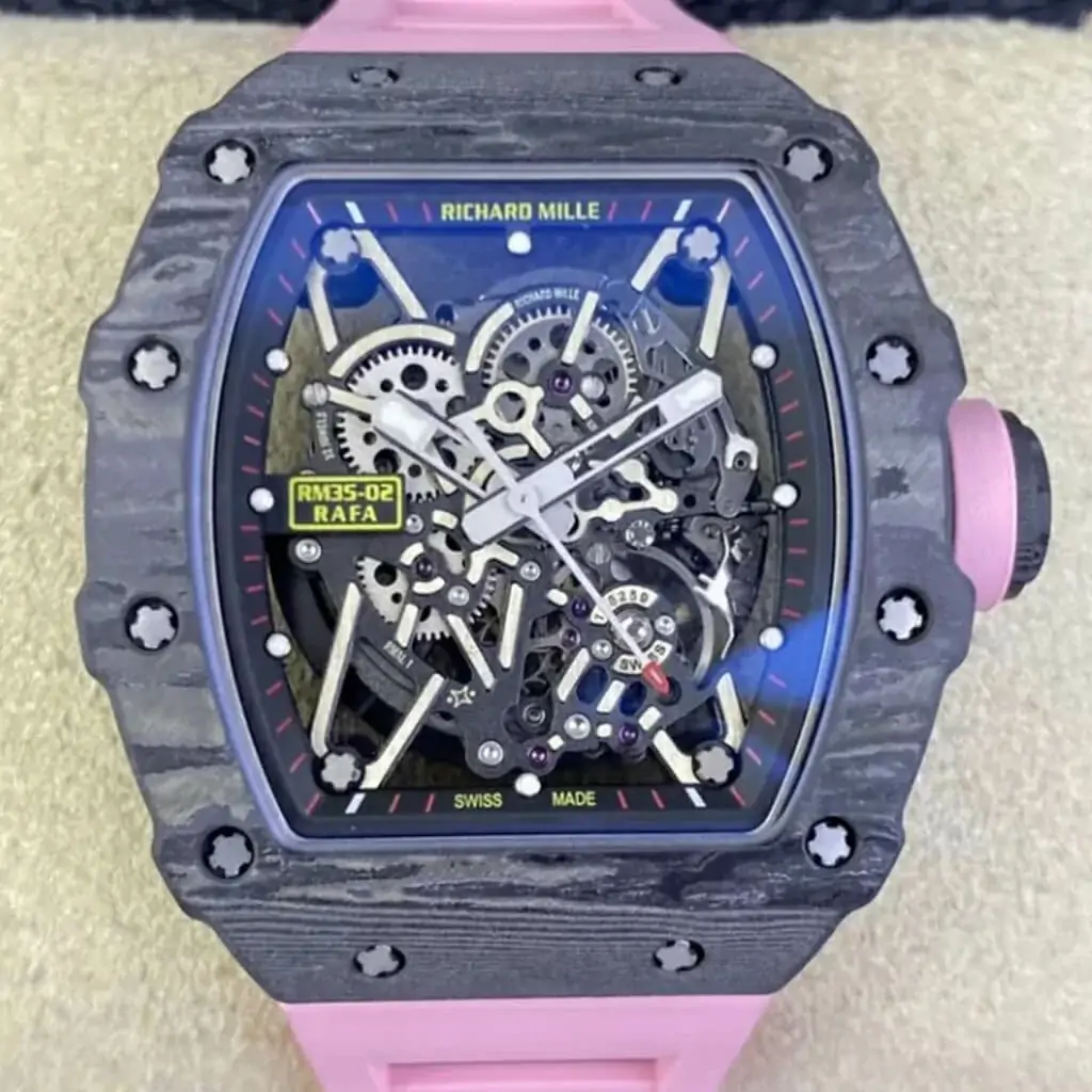 Richard Mille RM35-02 T+ Factory NTPT Skeleton Dial Pink Strap