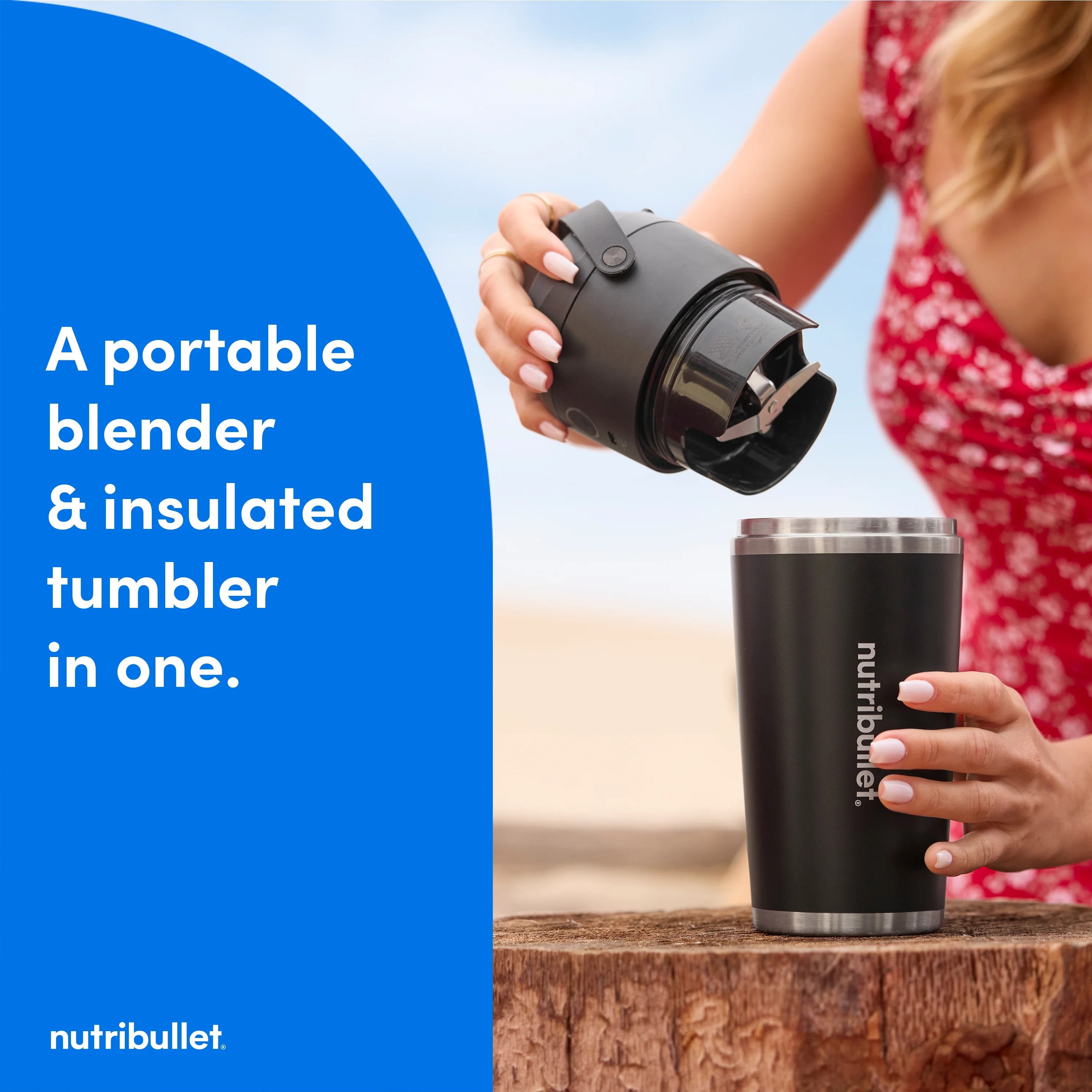 Nutribullet Flip Insulated Portable Blender NBPB10350AK - Matte Black, 18 oz
