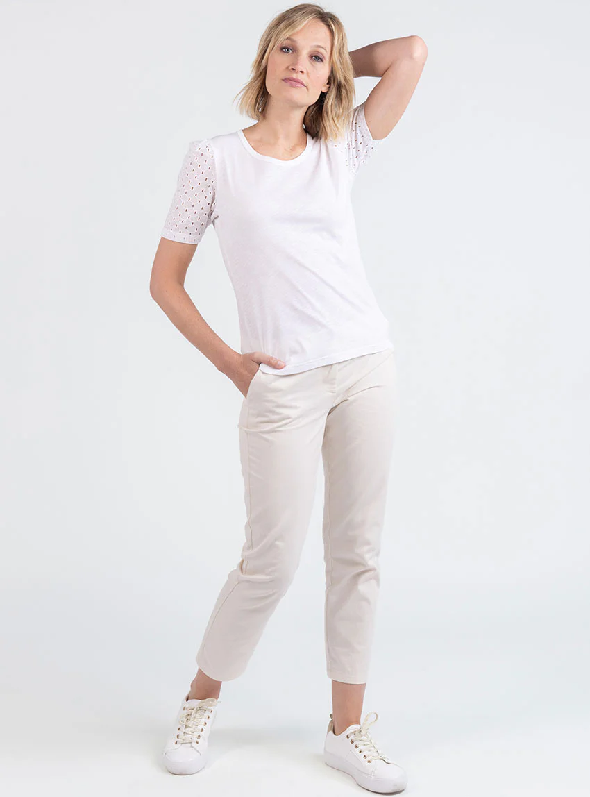 Tee-shirt femme en coton blanc