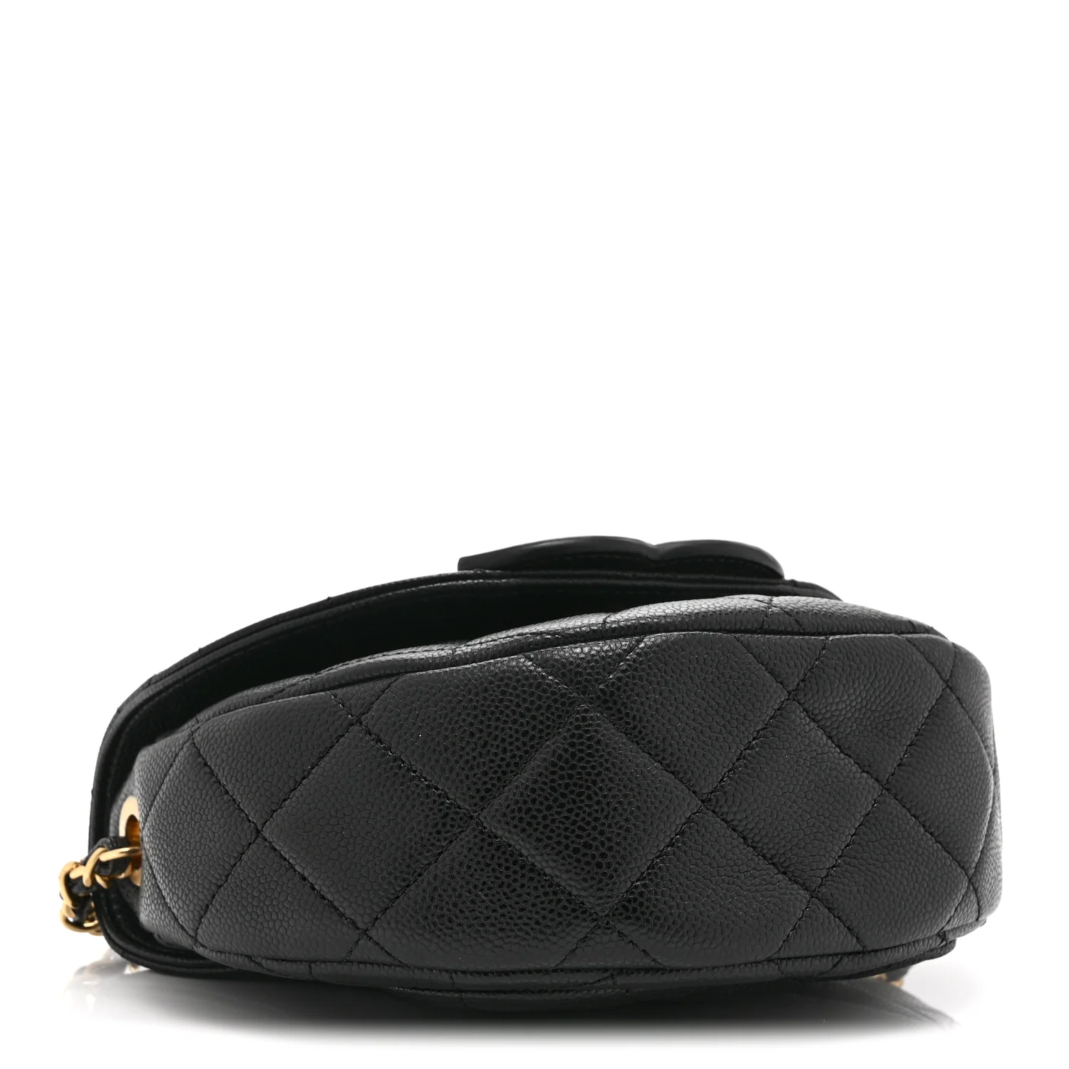 Caviar Quilted Mini Messenger Flap Black