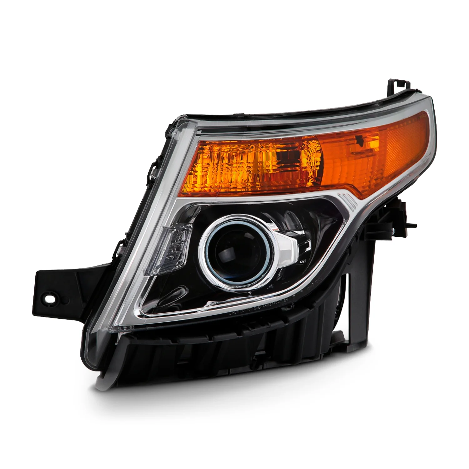 For 2011-15 Ford Explorer Driver + Passenger Projector Headlight Assembly Chrome Housing Clear Lens Full Set(5_HD-JH-FEXP11-OE-L_HD-JH-FEXP11-OE-R) - Image 8