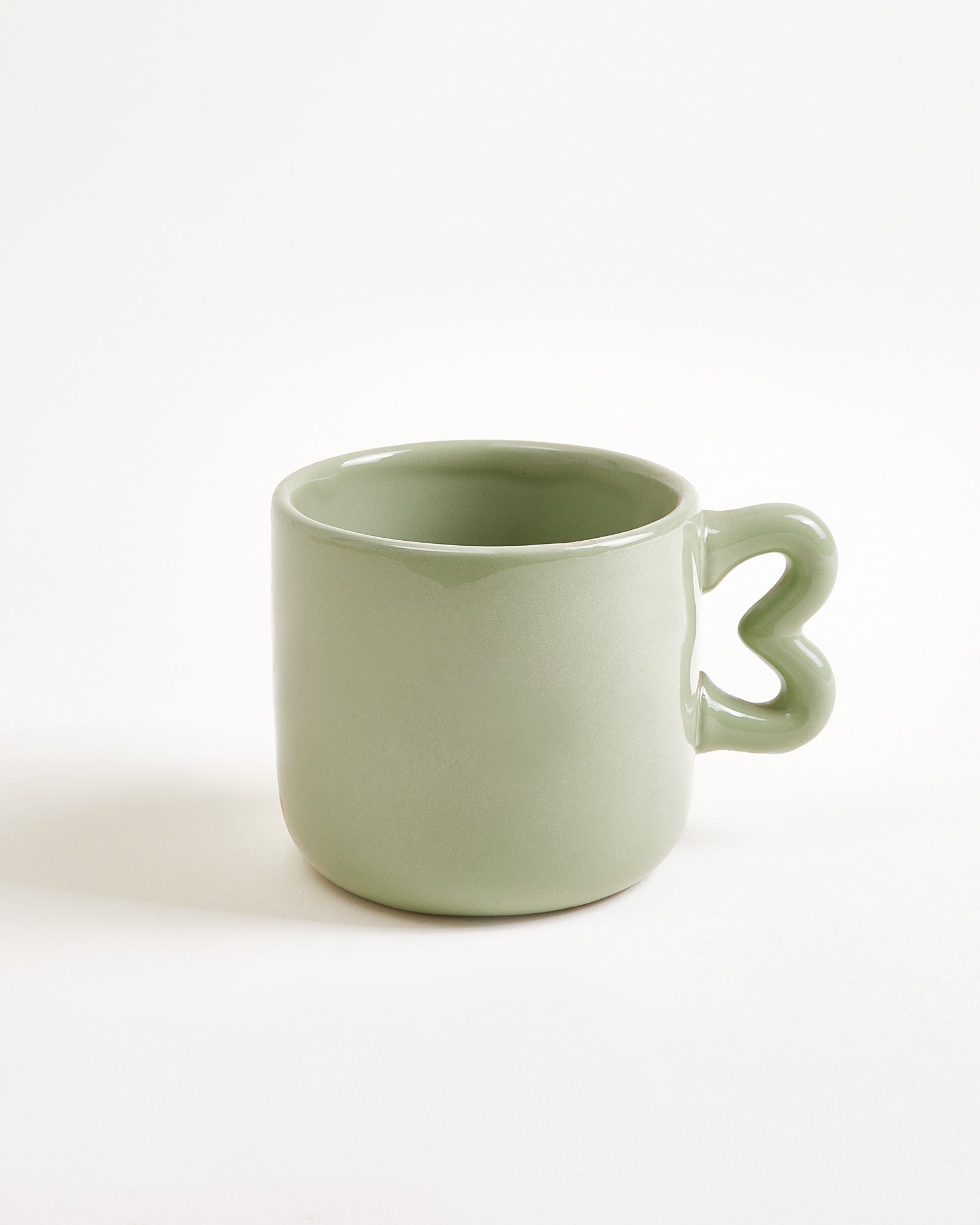 SEIA MUG & SAUCER HEART SAGE GREEN