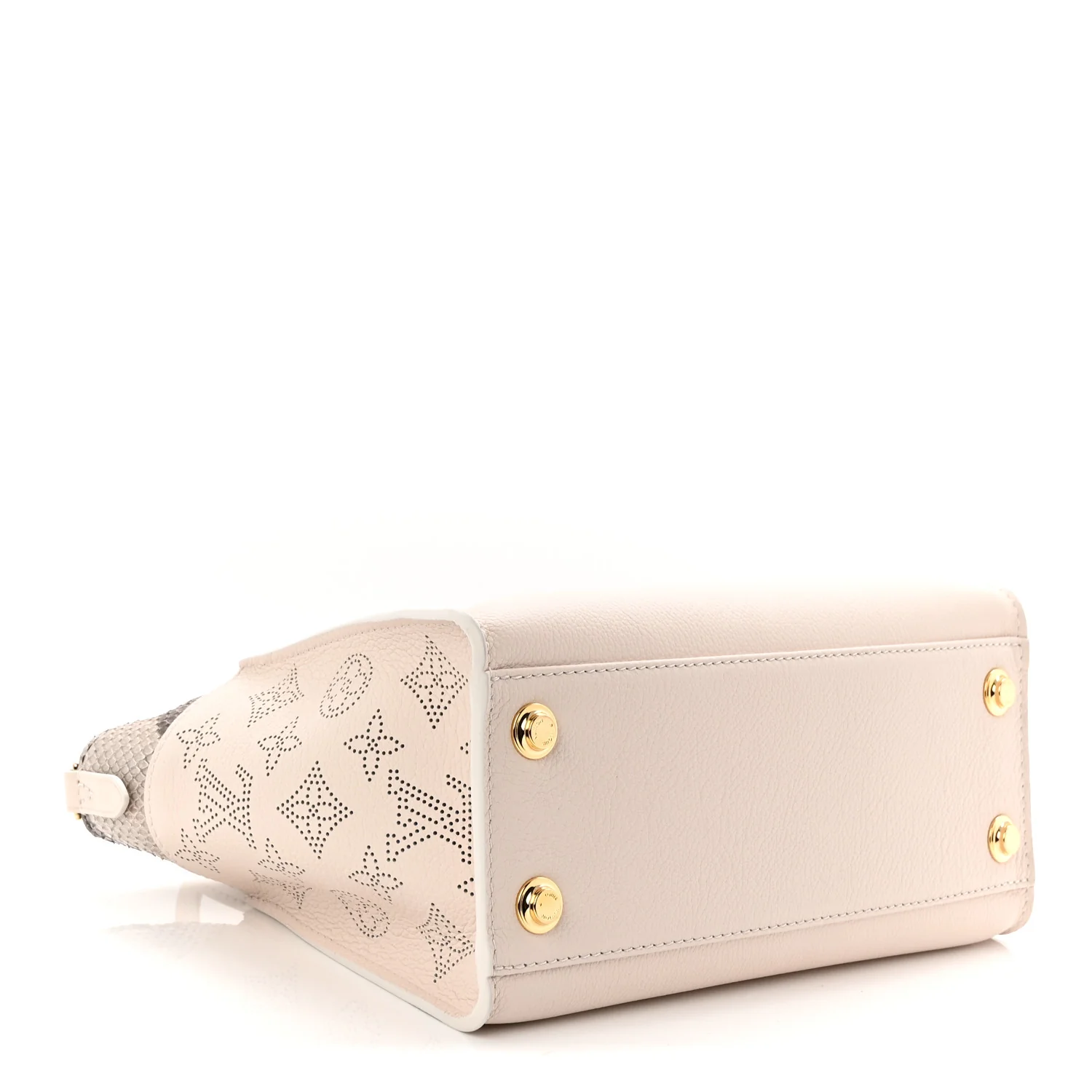 Calfskin Karung Snakeskin Mahina On My Side PM Quartz White