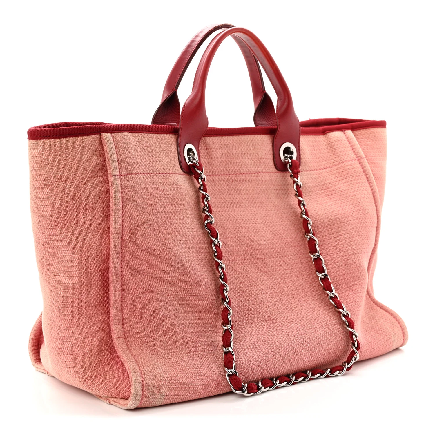 Canvas Medium Deauville Tote Red