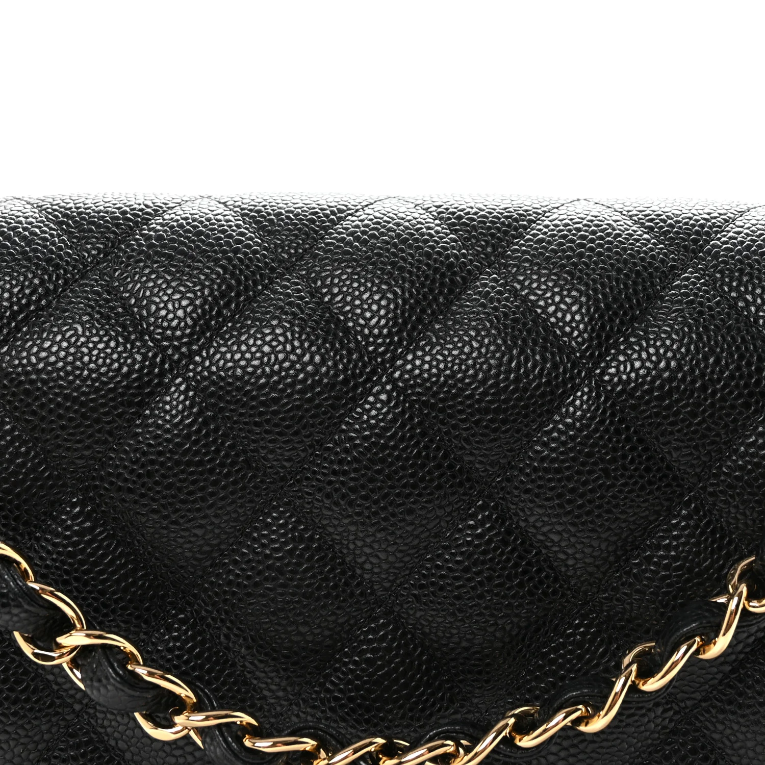 Caviar Quilted Jumbo Double Flap Black